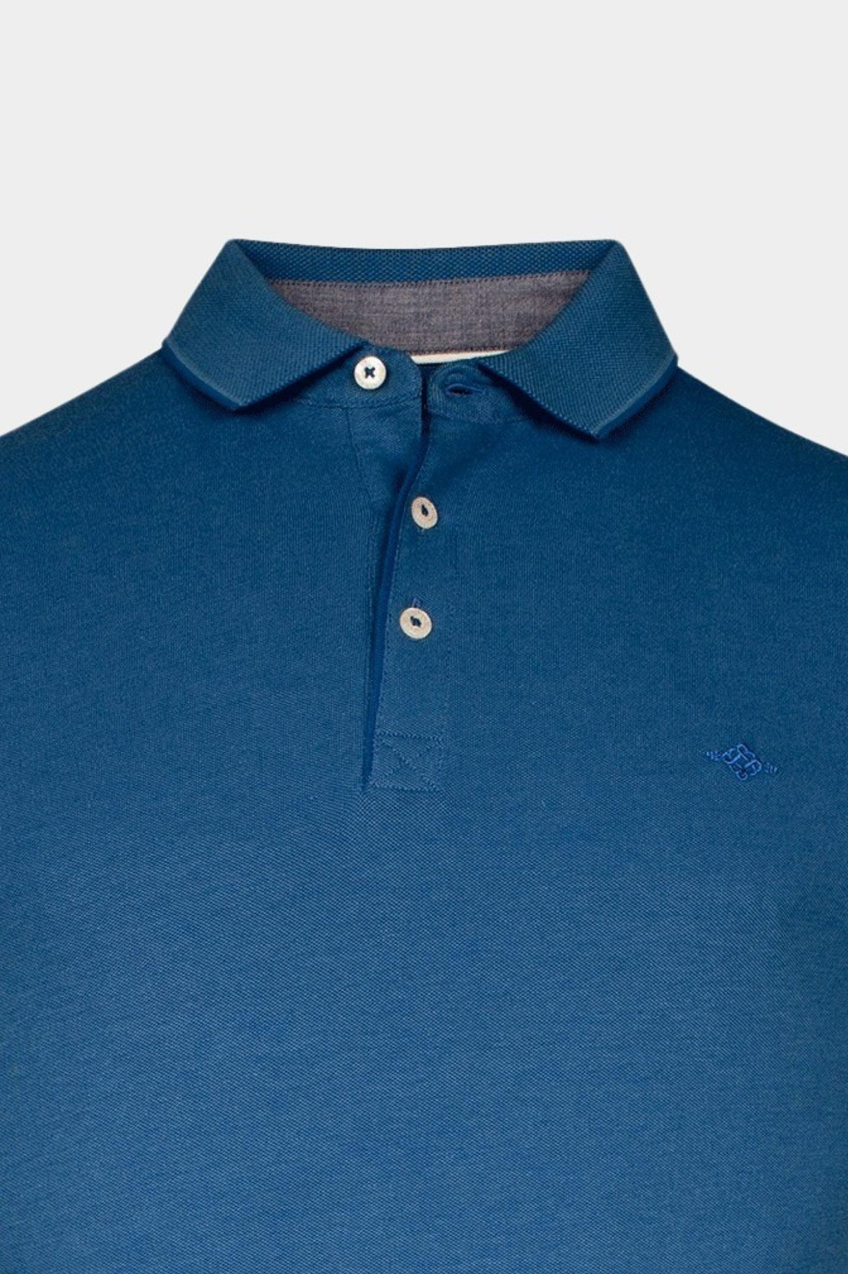 Baileys Polo korte mouw Blauw Poloshirt 2-tone oxford pique 415287/68