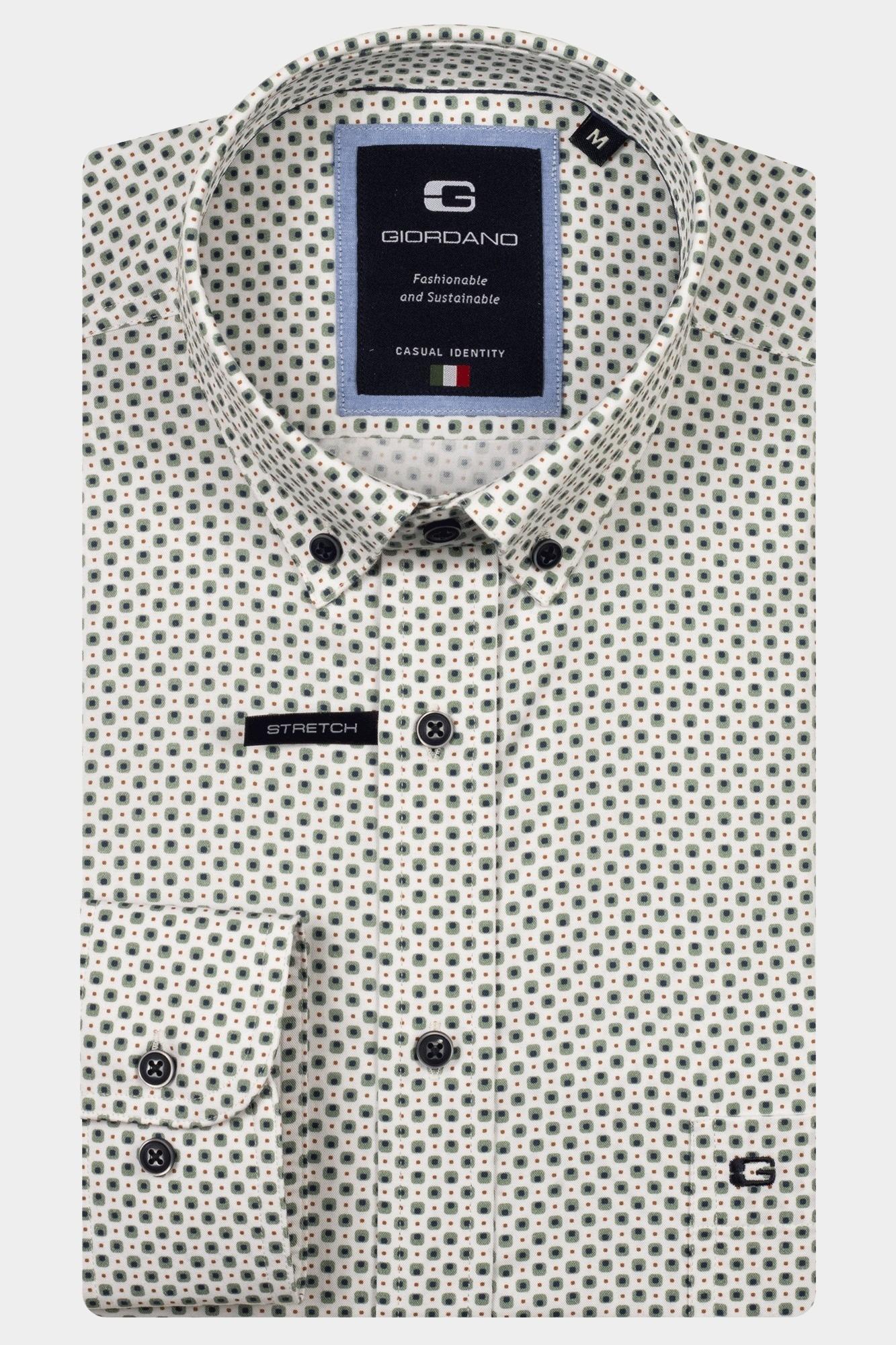 Giordano Casual hemd lange mouw Groen Brando long sleeve button dow 527037/70