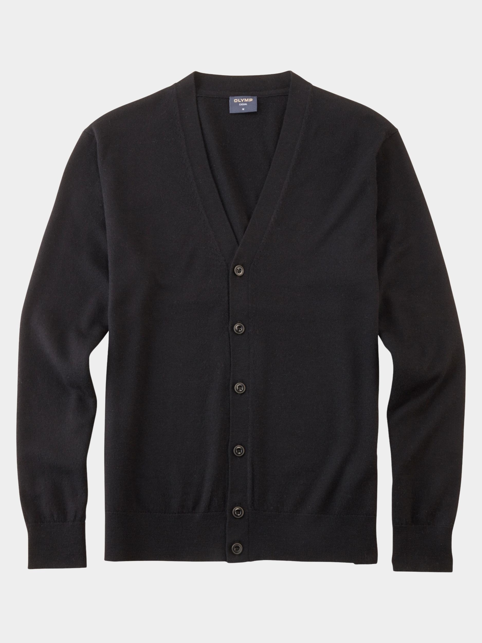 Olymp Vest Zwart Cardigan Basic Merino 533566/68