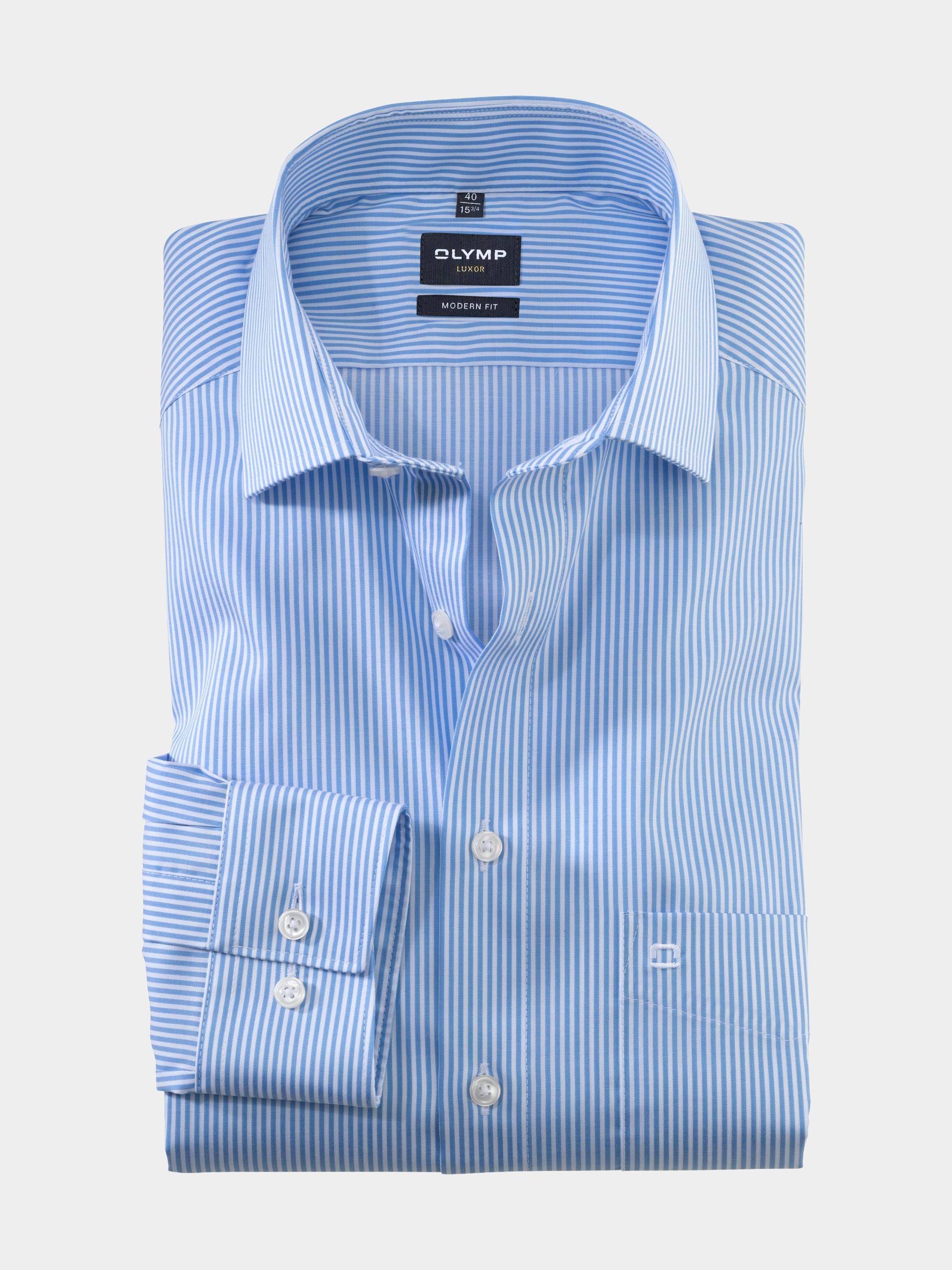 Olymp Business hemd lange mouw Blauw 0746/64 Hemden 074664/11