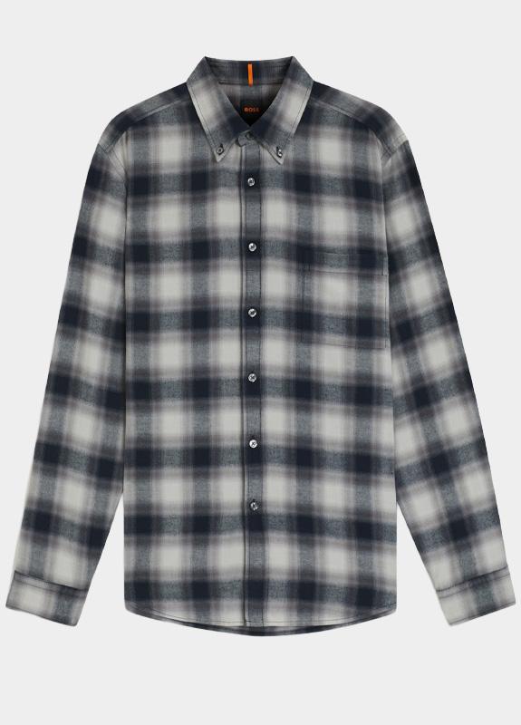 BOSS Orange Casual hemd lange mouw Grijs Rickert_M 10273400 01 50549430/063