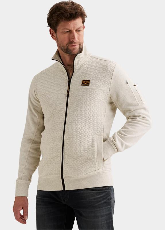 PME Legend Vest Beige Zip jacket jacquard interlock PSW2602475/910