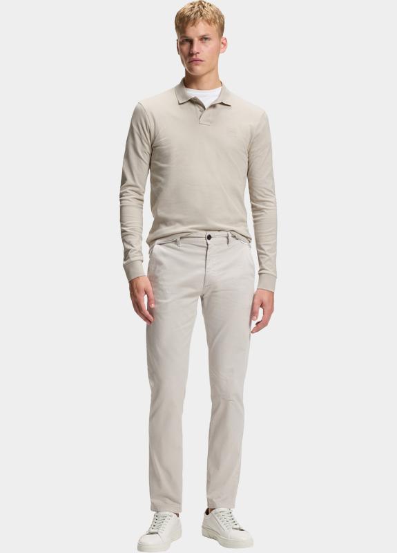 BOSS Orange Polo lange mouw Grijs Passerby 10256683 01 50507704/070