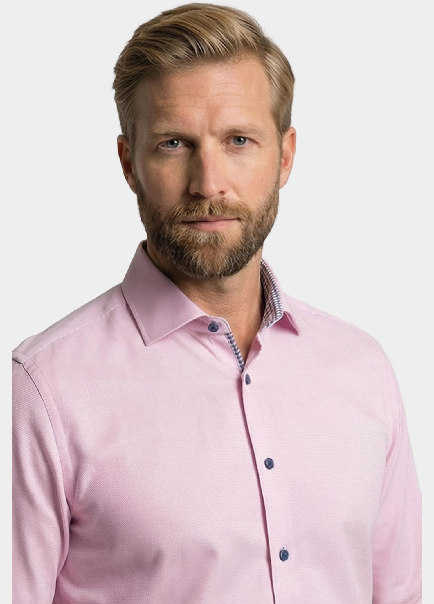 Giordano Overhemd heren Roze Locarno Long Sleeve Semi Cuta 617806/50