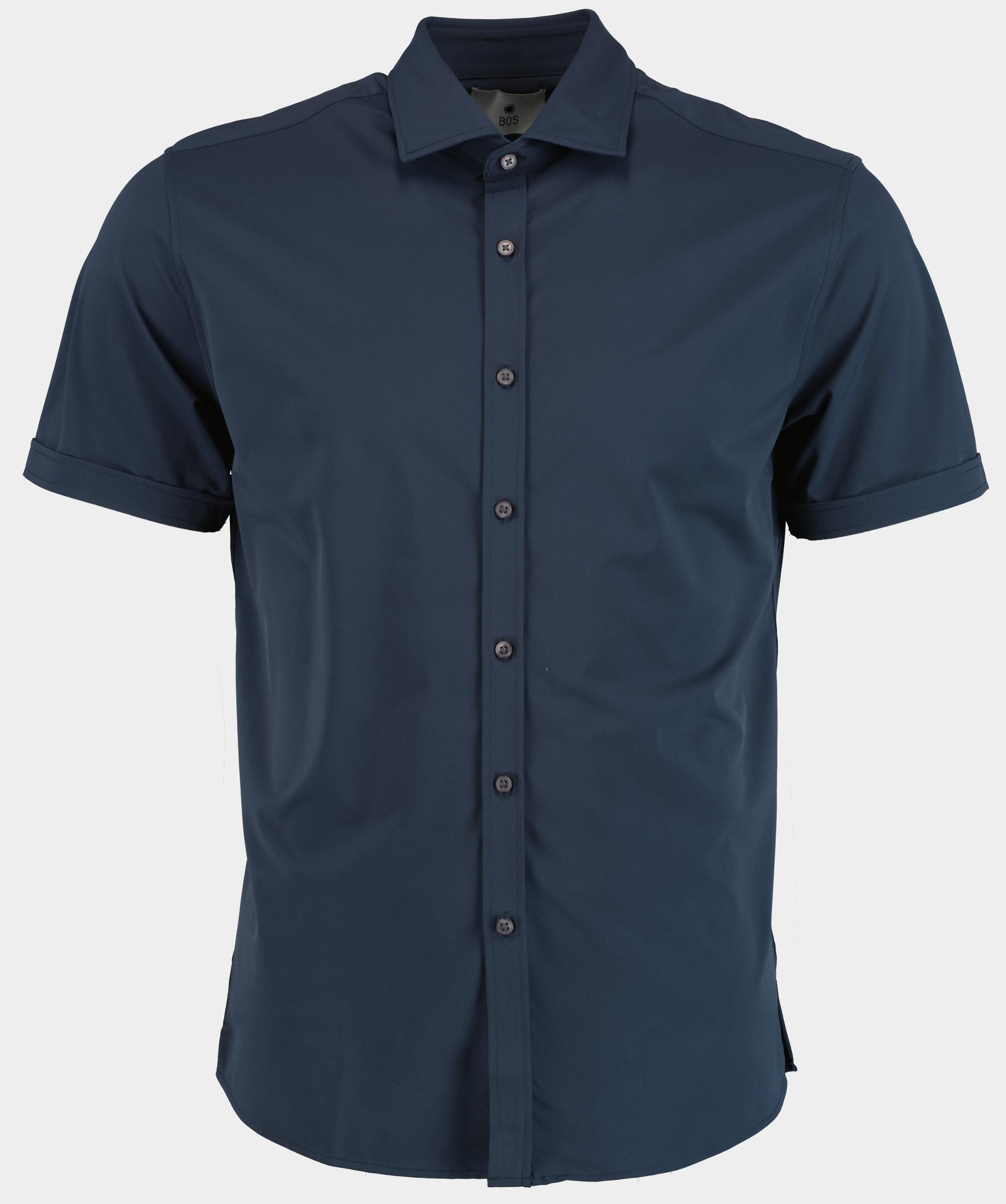 Bos Casual hemd lange mouw Blauw Tecnical shirt LM 42570025A/220 Navy