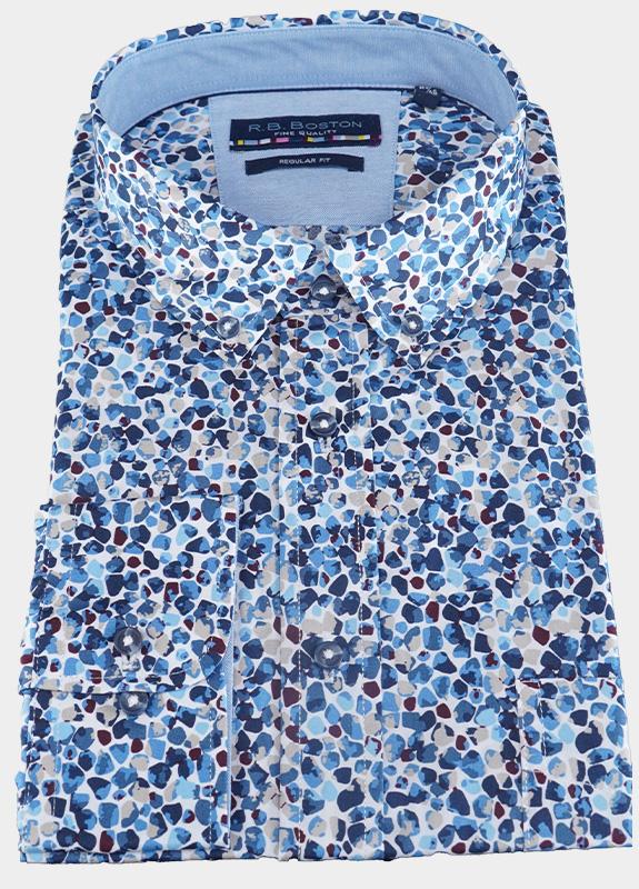 R.B. Boston Casual hemd lange mouw Blauw Franklin LS Button Down 527670/411