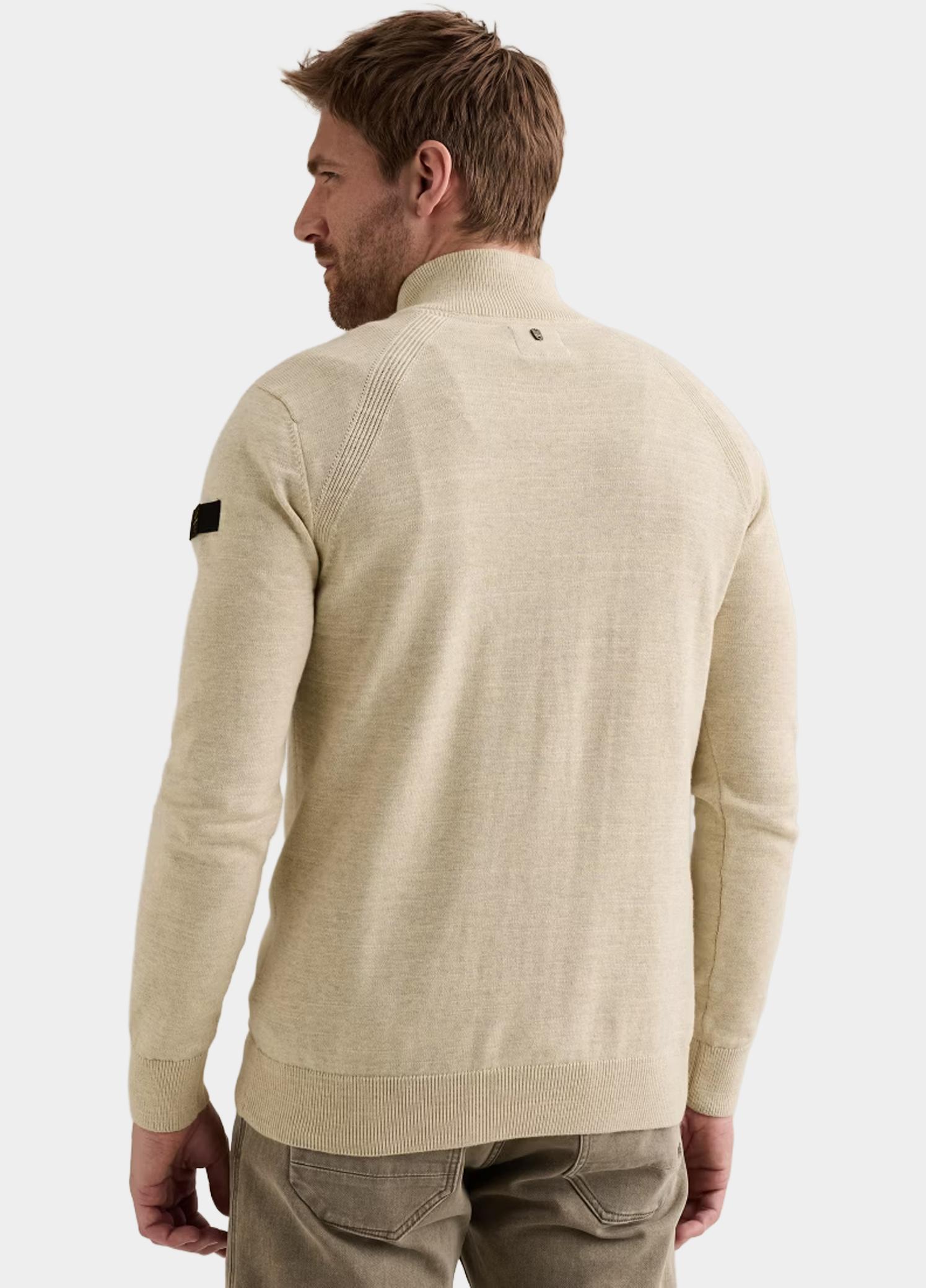 PME Legend Half Zip Beige Half zip collar cotton rib me PKW2609302/7013