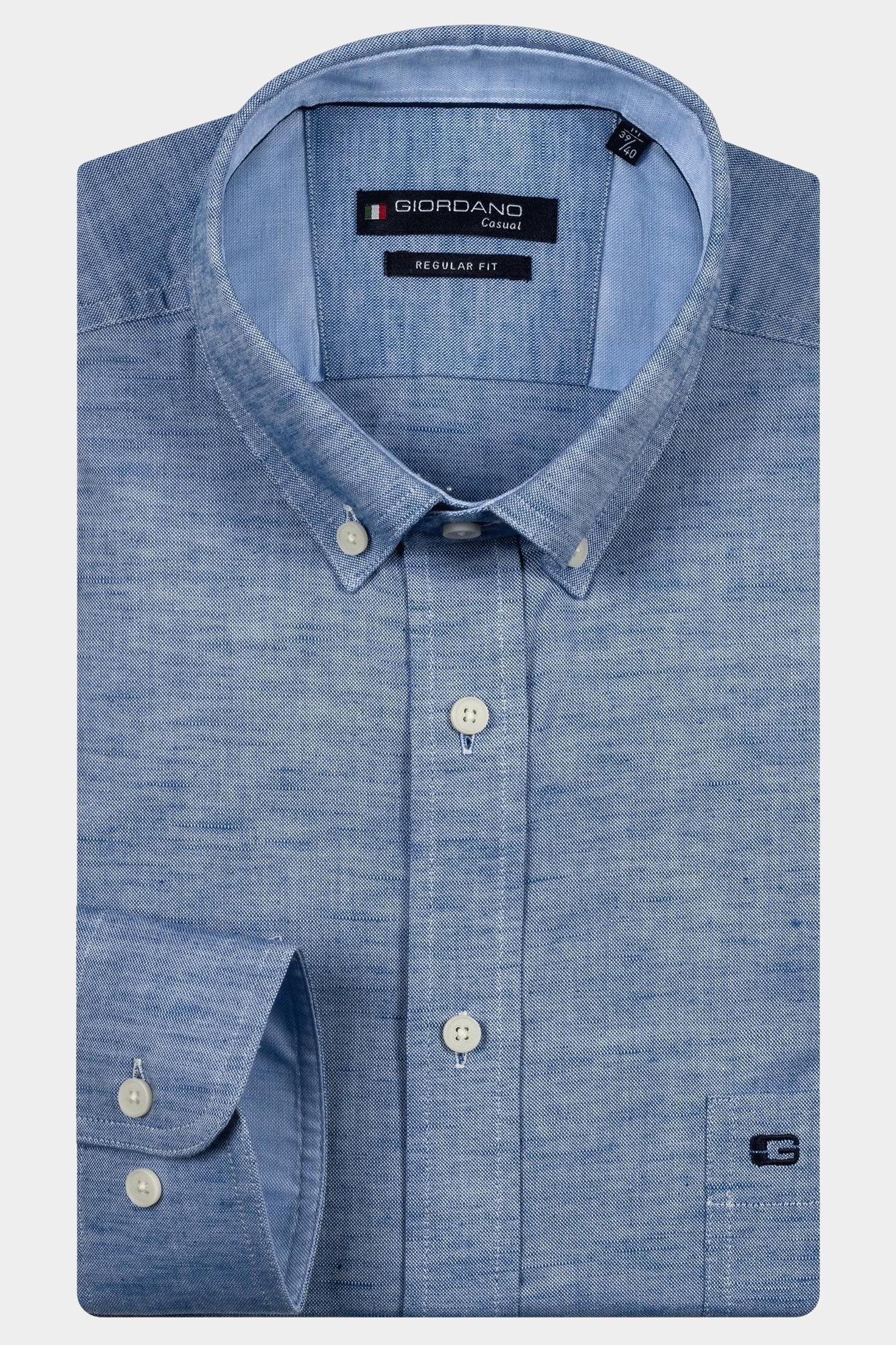 Giordano Casual hemd lange mouw Blauw Ivy Long sleeve button down s 517001/63