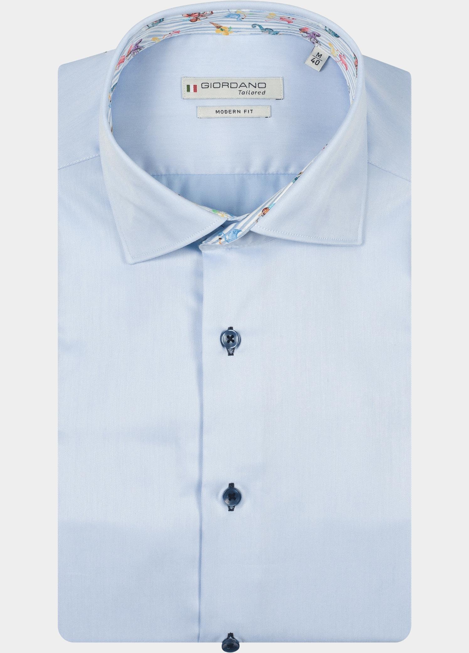 Giordano Overhemd heren Blauw Locarno Row Long Sleeve Semi 617816/61