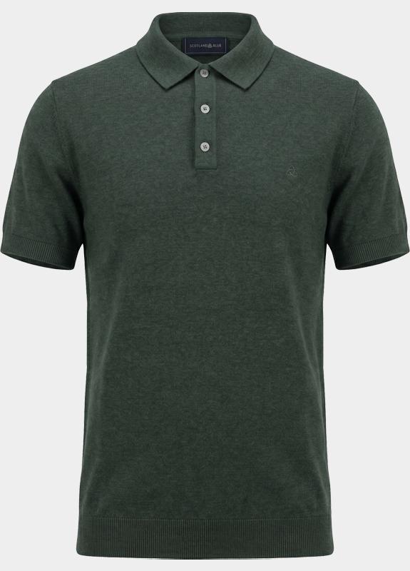 Scotland Blue Polo heren Groen Pince Knitted Polo Ss SPE26106PI08SB/3017