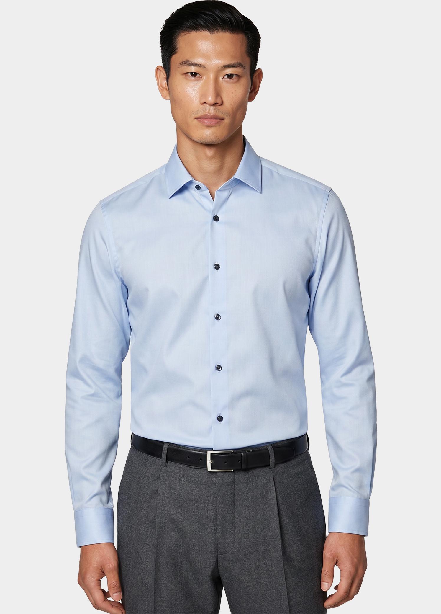Venti Business hemd lange mouw Blauw Kent Modern Fit 123942200/115