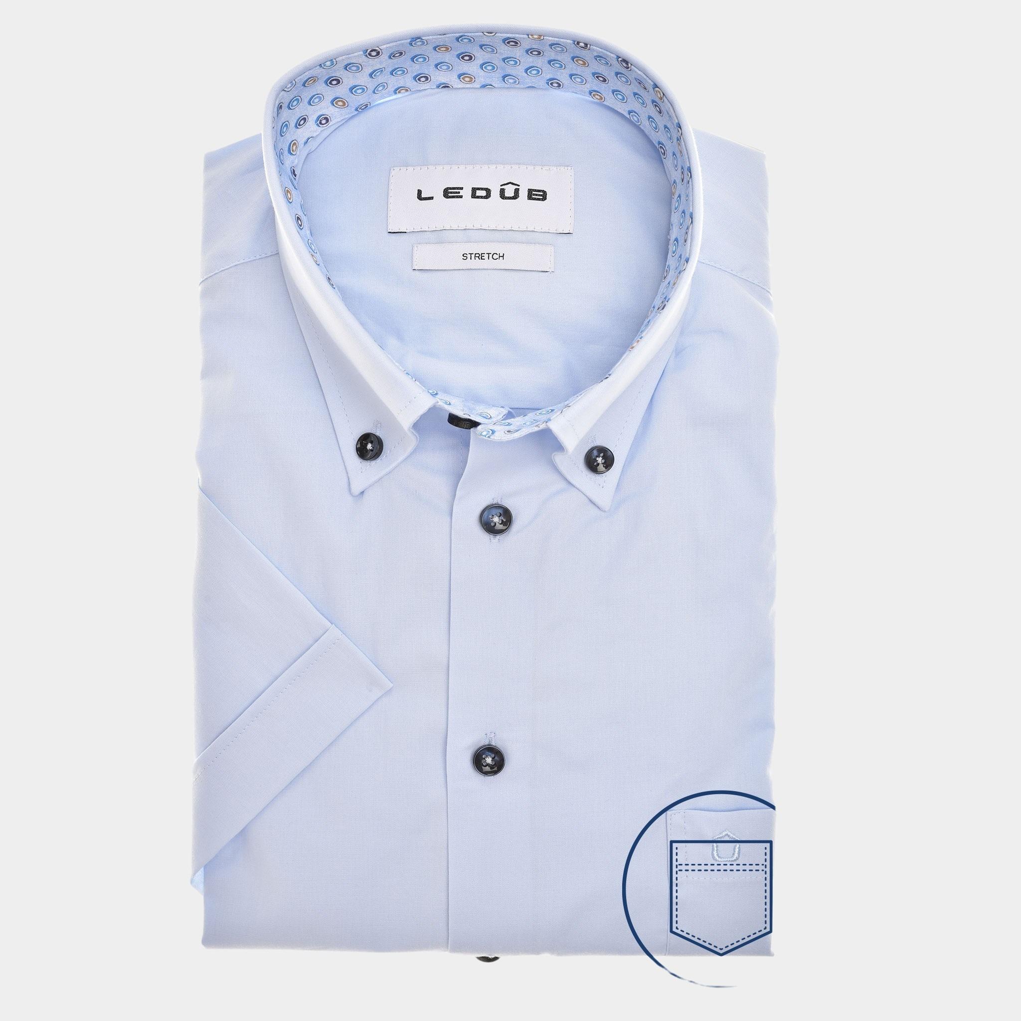 Ledub Business hemd korte mouw Blauw  0142981/120-130-000