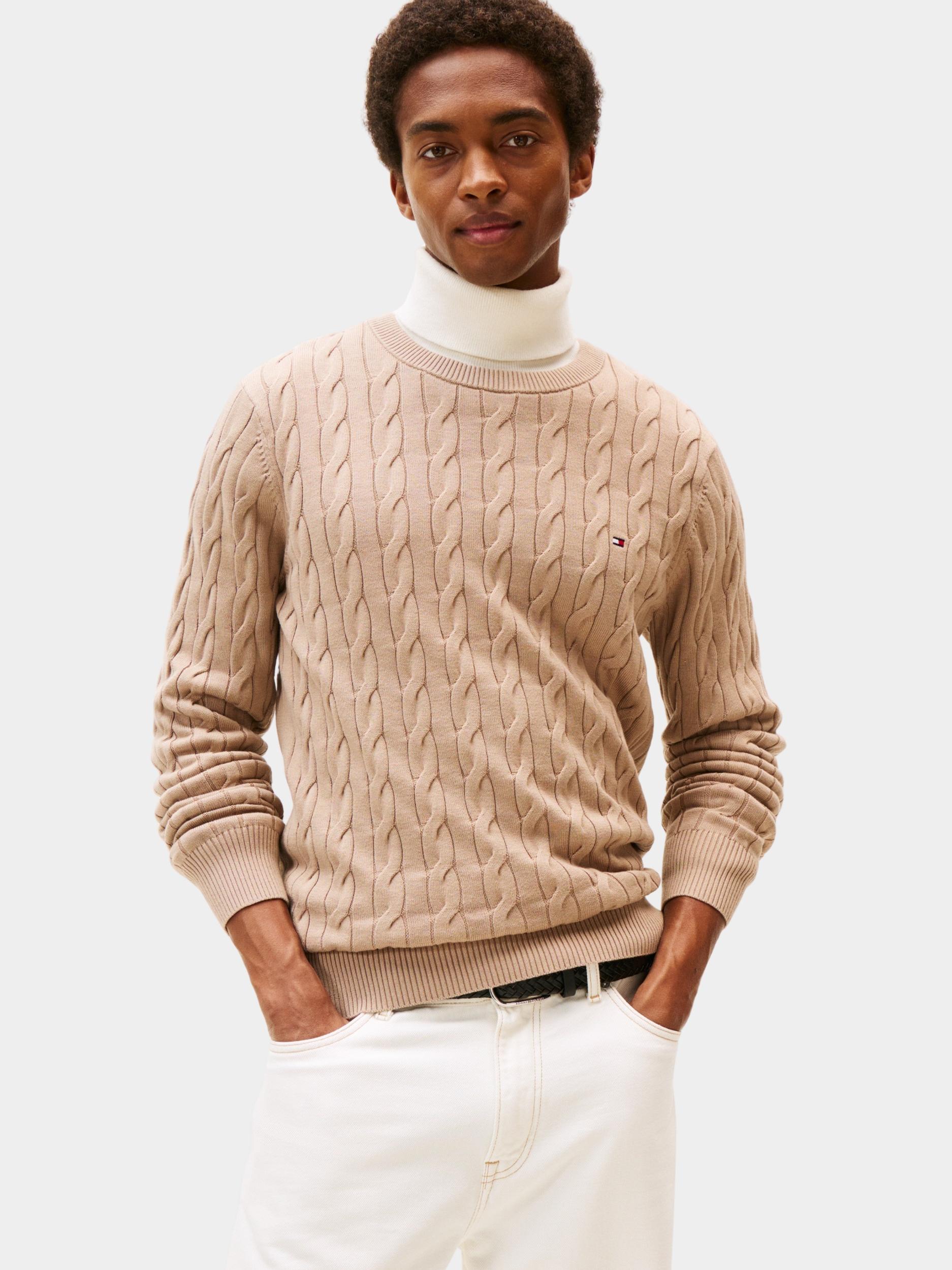 Tommy Hilfiger Pullover Beige CLASSIC COTTON CABLE CREW NEC MW0MW33132/AFE