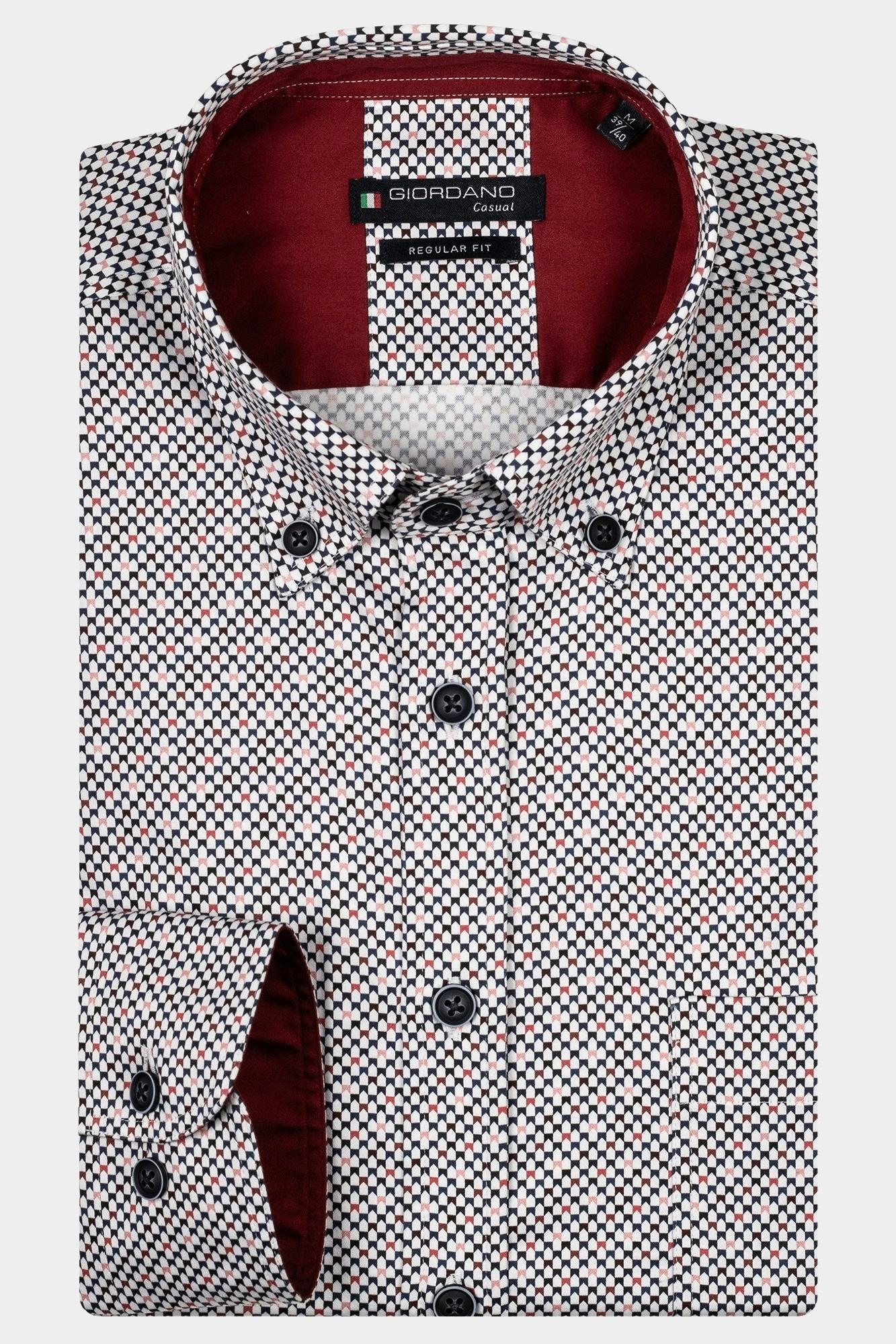 Giordano Casual hemd lange mouw Roze Ivy, LS Button Down Mini Grap 427042/50