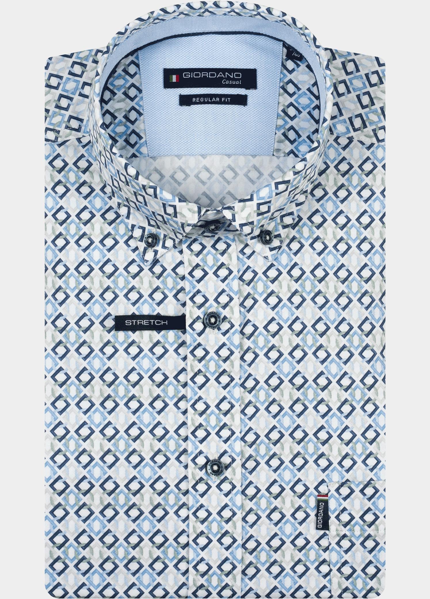 Giordano overhemd korte mouw heren Groen League Short Sleeve Button Do 616024/70