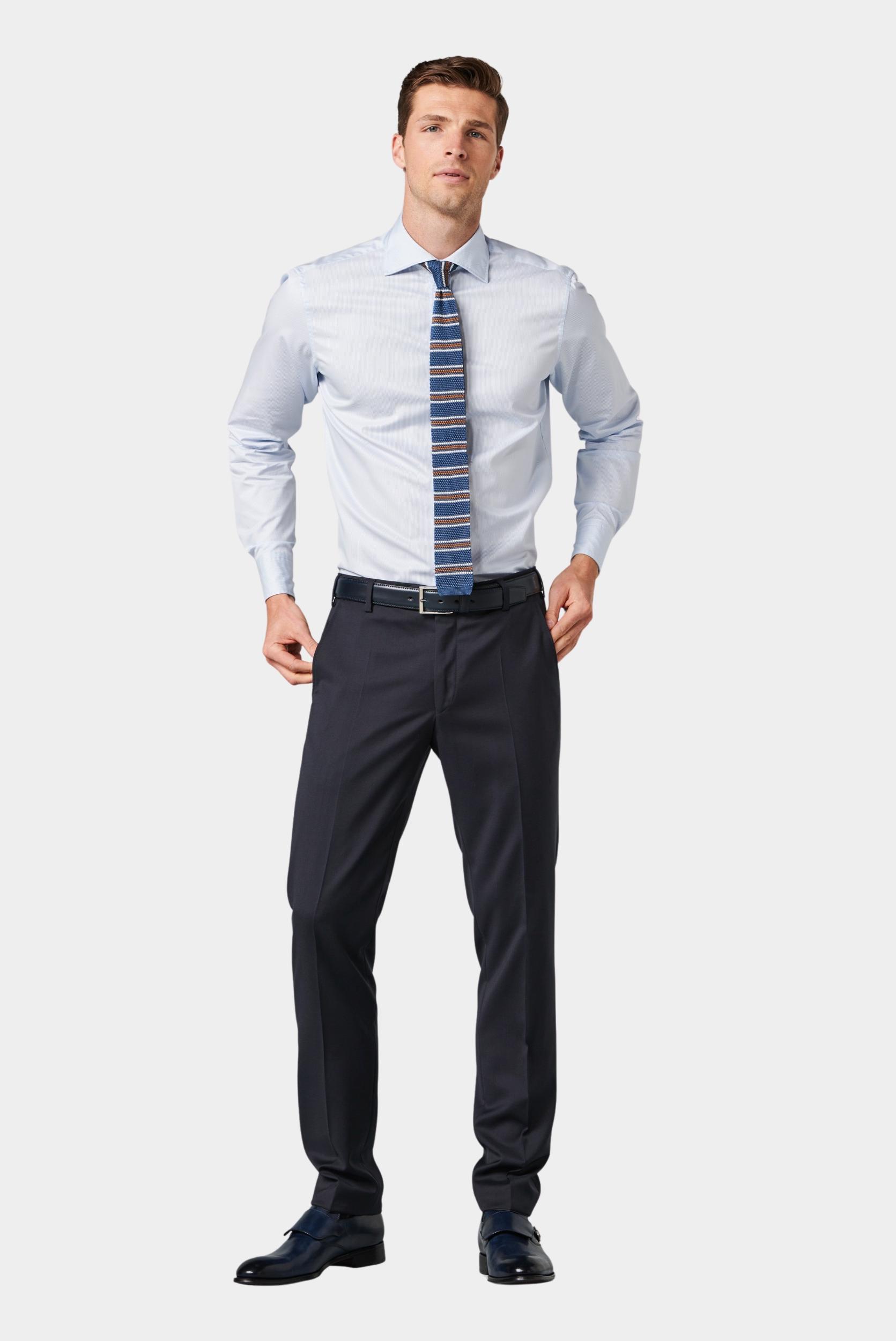 Meyer Wollen Pantalon Blauw BONN Art.9-8400 1029840000/18