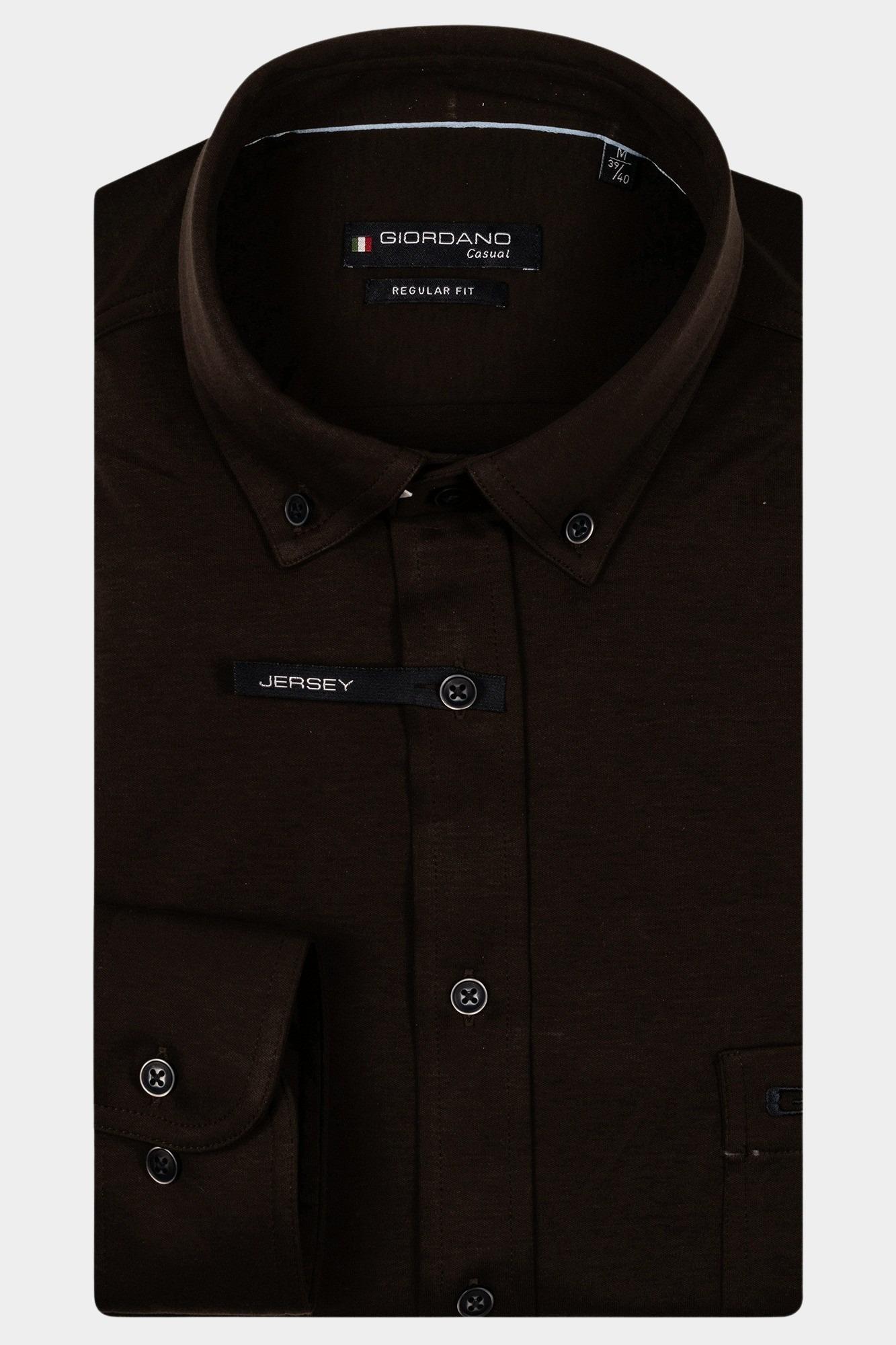 Giordano Casual hemd lange mouw Bruin Ivy long sleeve button down J 527078/80
