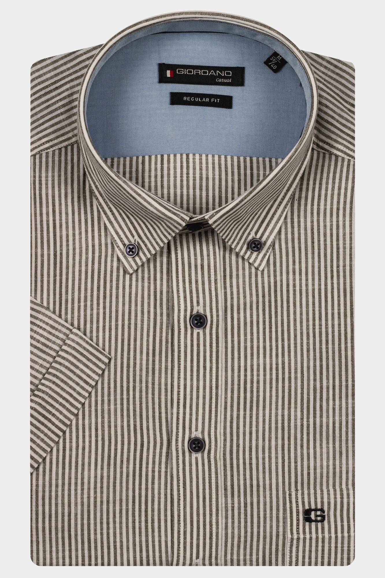 Giordano Casual hemd korte mouw Groen League short sleeve button do 516107/75