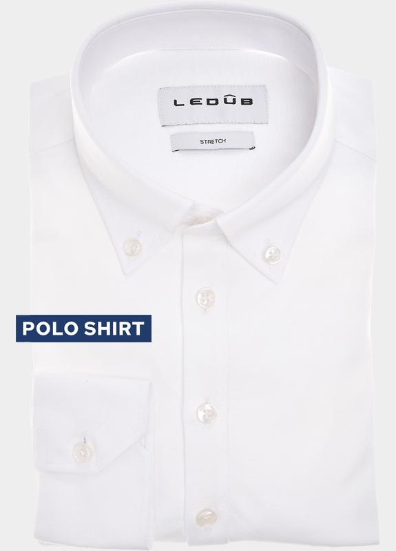 Ledub Polo lange mouw Wit  0702126/910-000-000