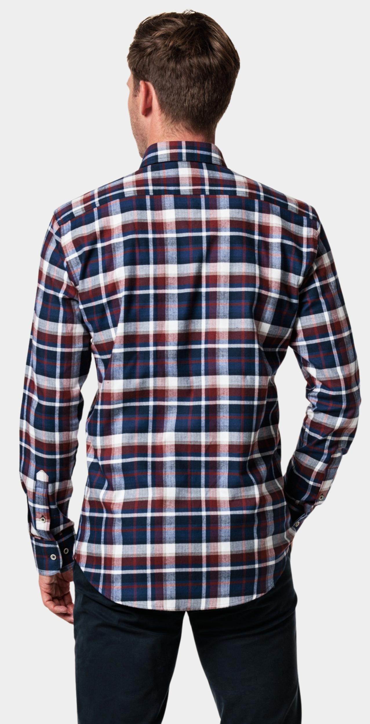 Giordano Casual hemd lange mouw Rood Ivy, LS Button Down 327304/30