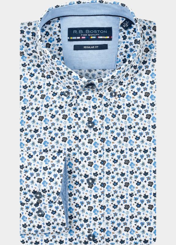 R.B. Boston Casual hemd lange mouw Blauw Franklin LS Button Down 527670/612