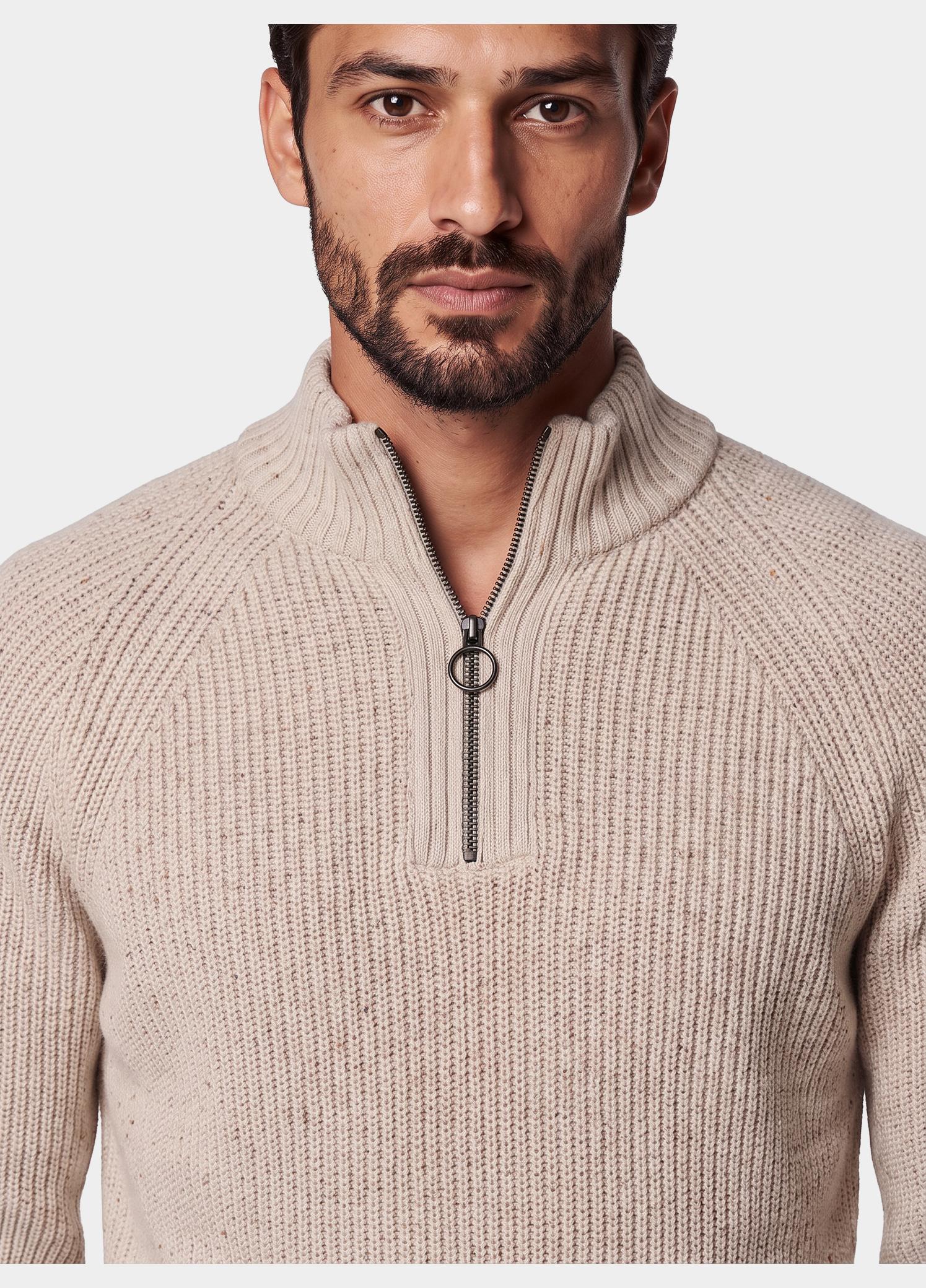 Barbour Half Zip Beige Fleck MKN1757/BE14