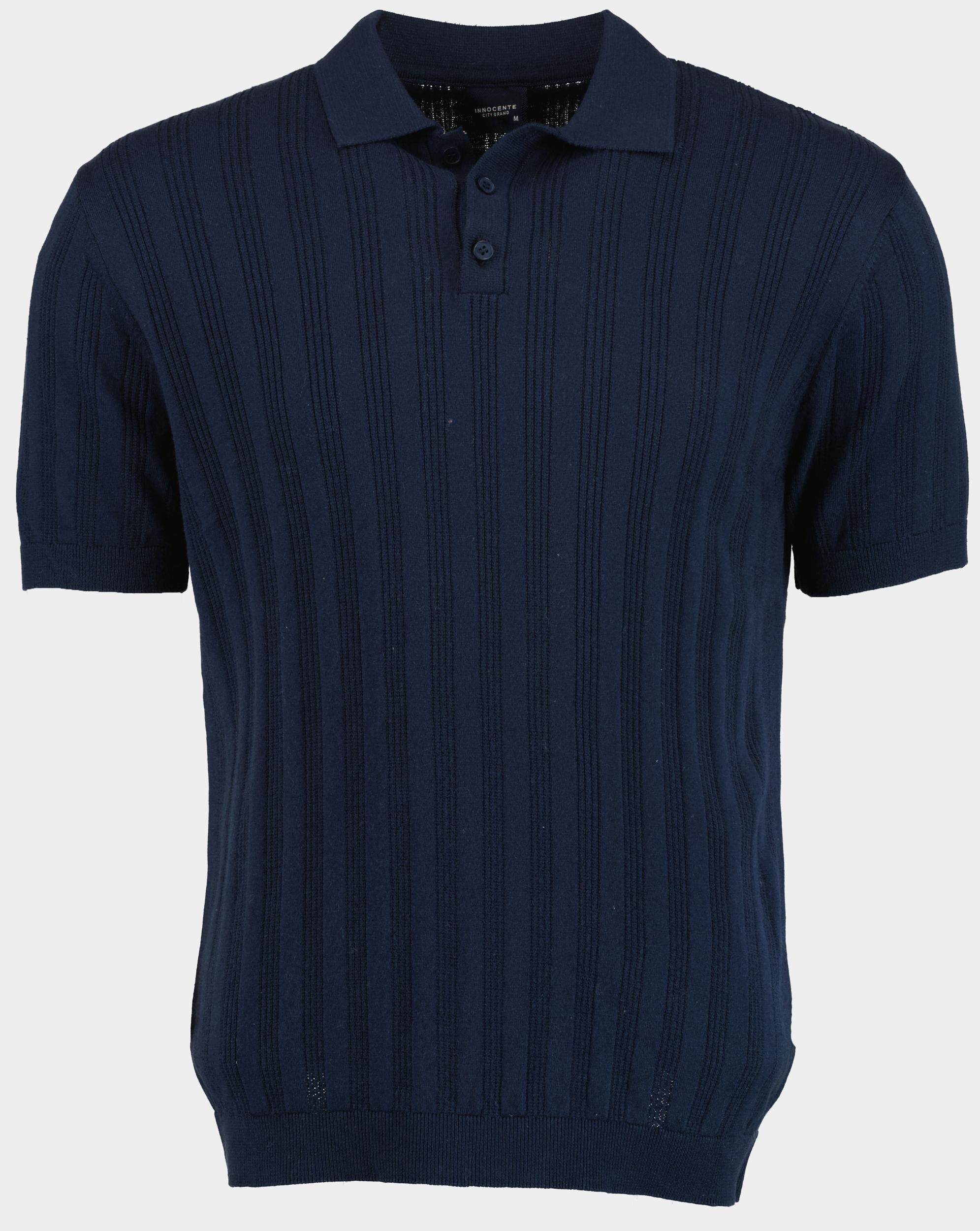 Bos Polo korte mouw Blauw met ingebreid motief 316/3527