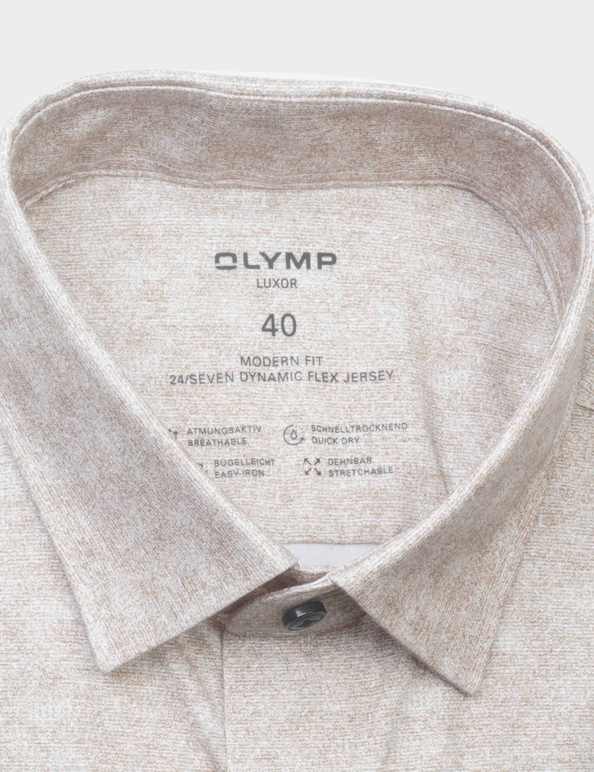 Olymp Business hemd lange mouw Bruin 1304/54 Hemden 130454/28