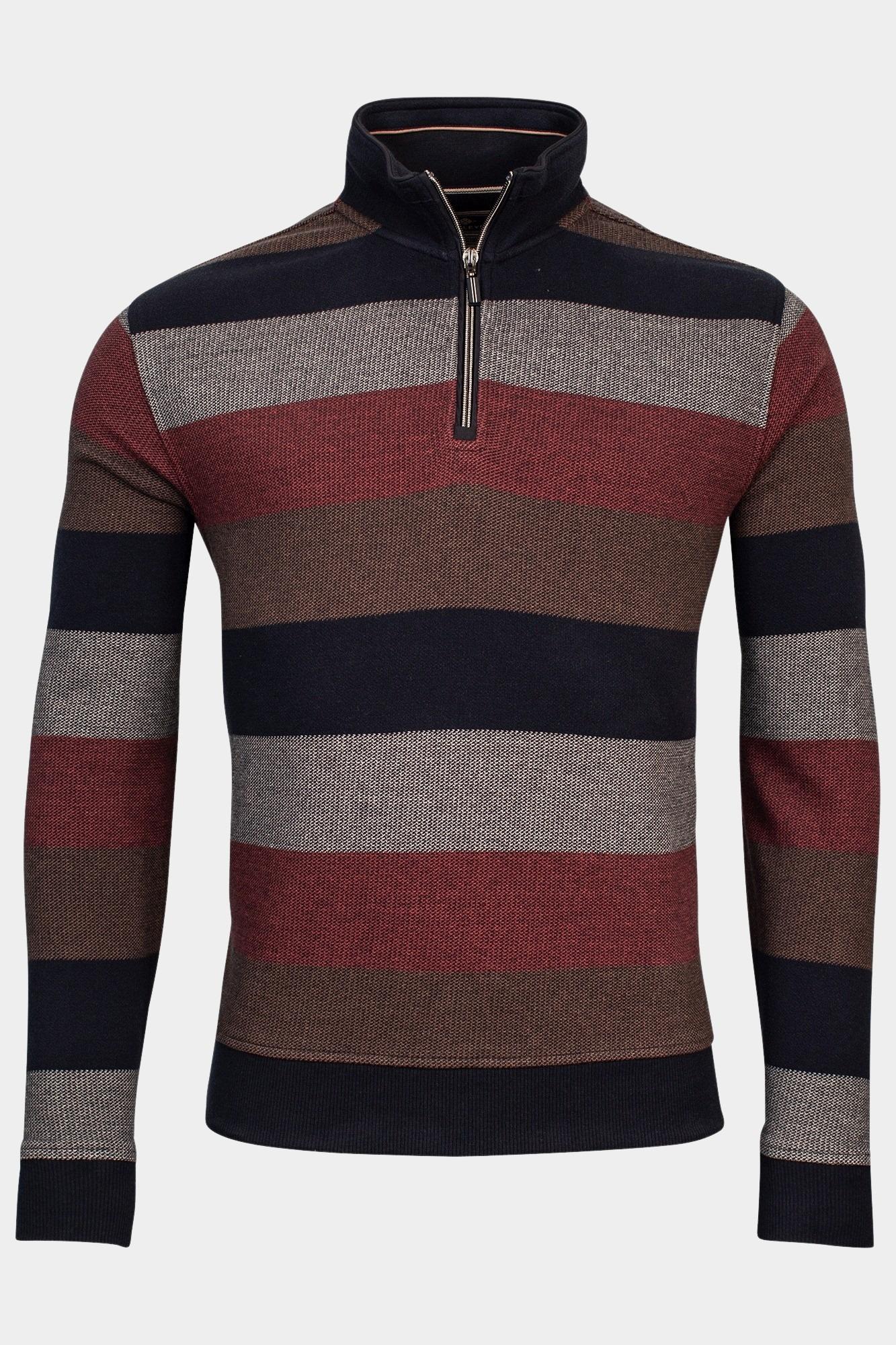Baileys Half Zip Rood Sweatshirt 1/2 zip Jacquard p 323199/36