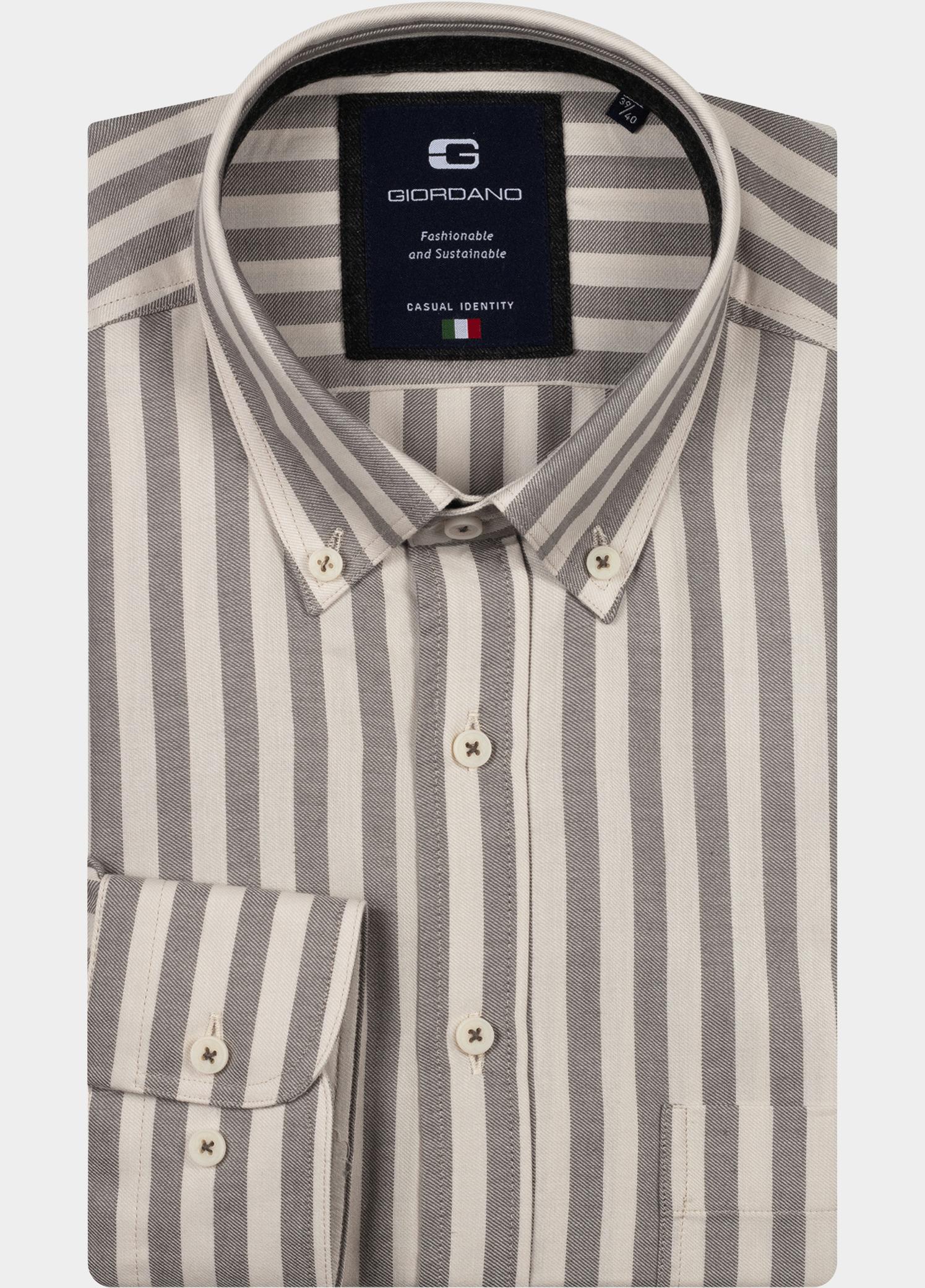 Giordano Overhemd heren Grijs Brando long sleeve button dow 527110/91