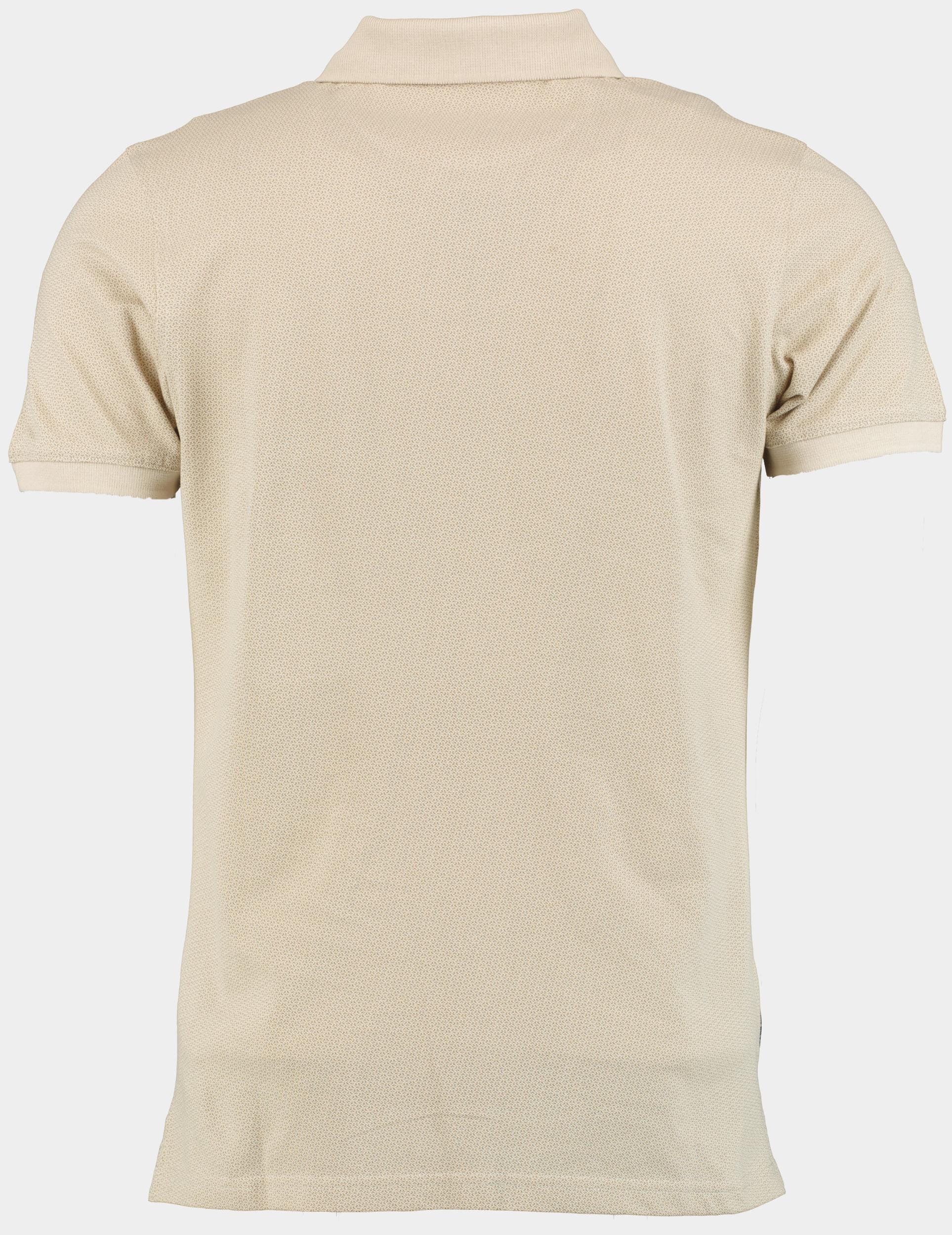 Sea Barrier Polo korte mouw Beige Piqué beige met microprint Marcada-18/0180