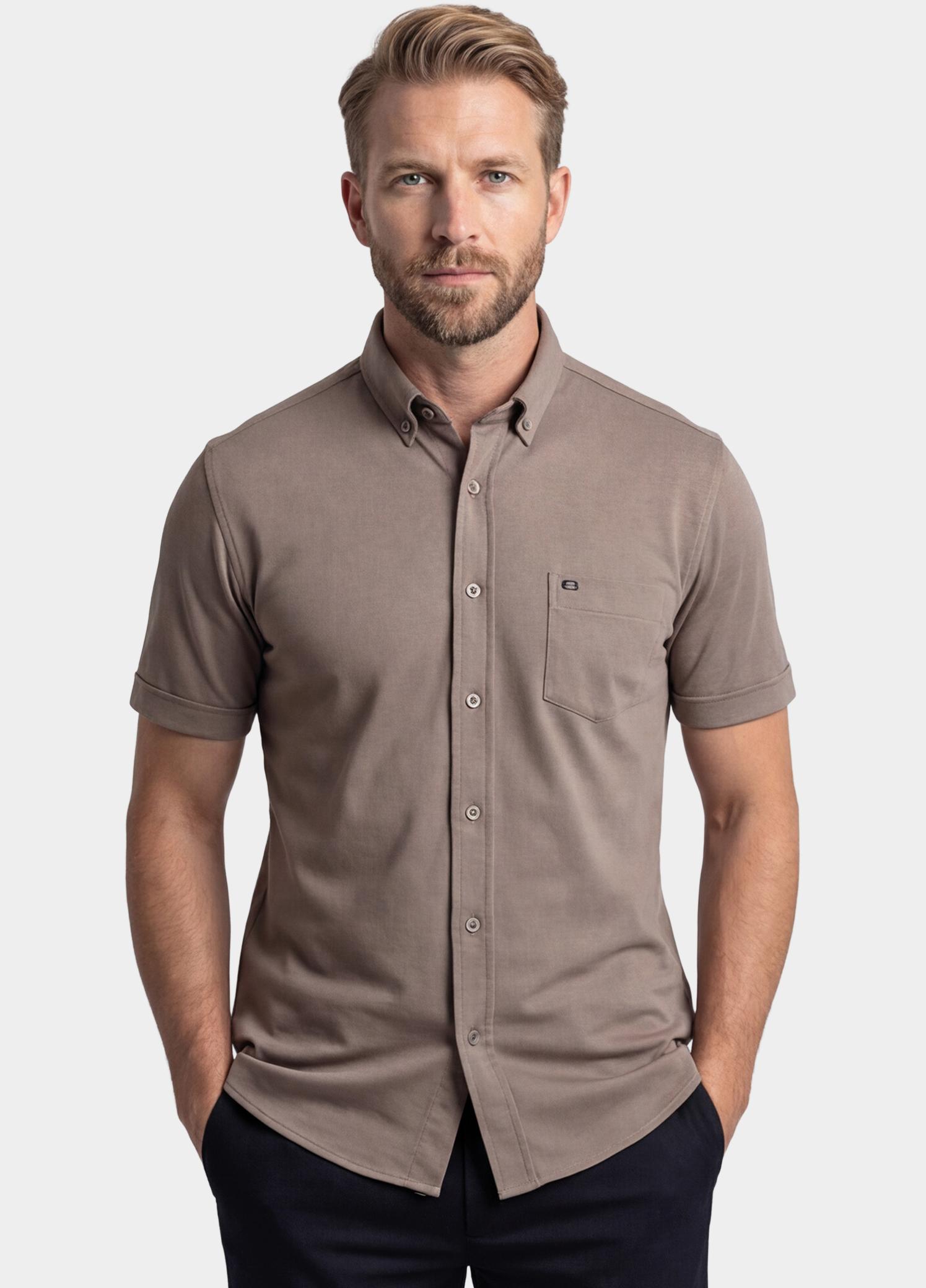 Giordano overhemd korte mouw heren Wit Alfa Short Sleeve Button Down 616078/81