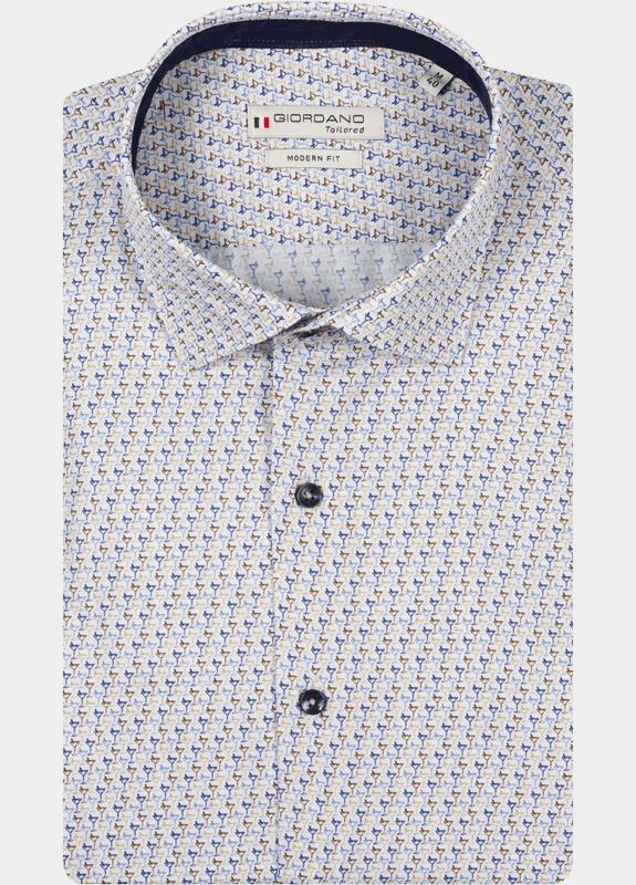 Giordano Overhemd heren Blauw Maggiore Long Sleeve Semi Cut 617875/60
