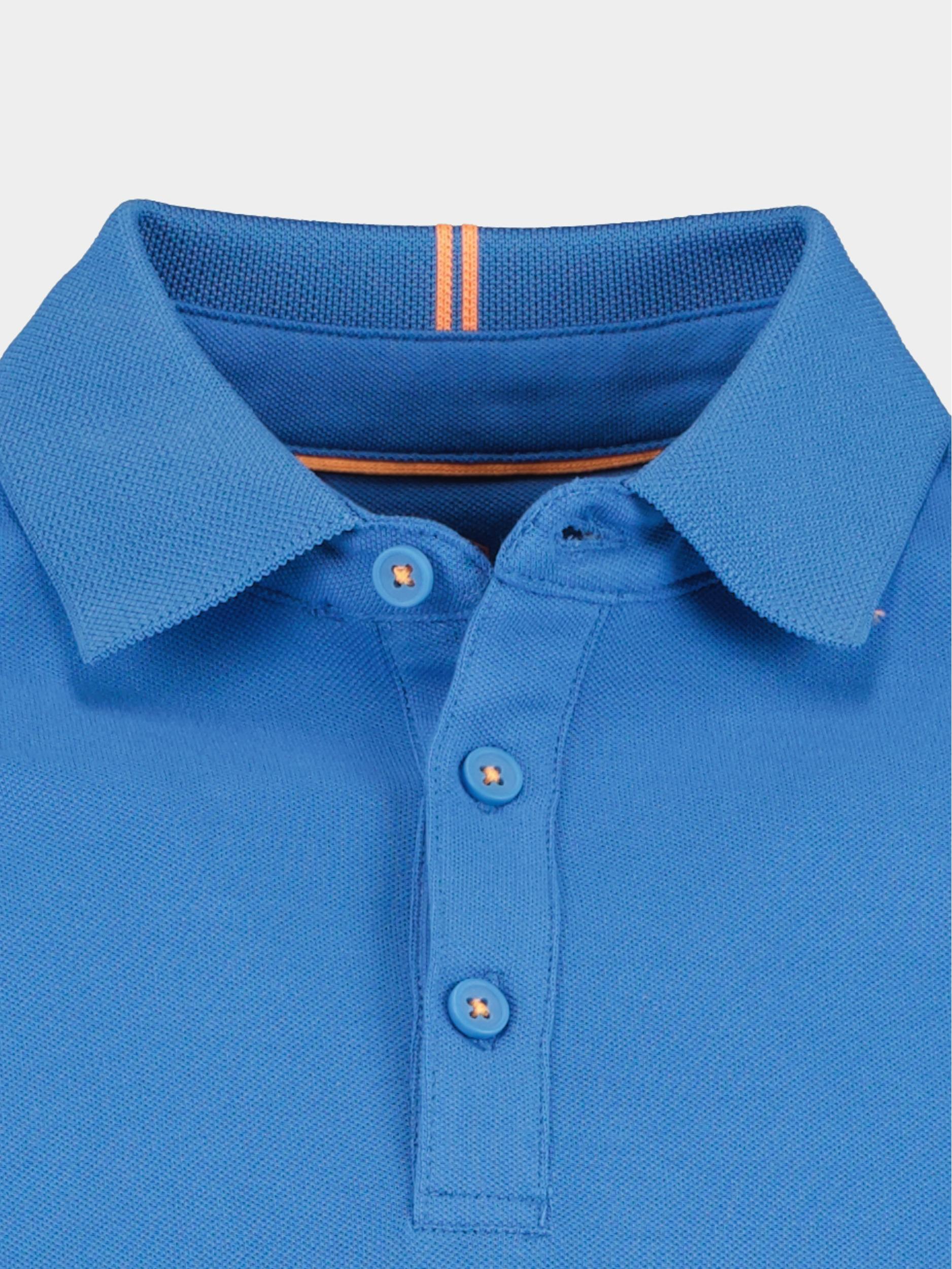 Marco Manzini Polo korte mouw Blauw Harold Polo Fine Pique Contra 22108HA05/268 jeans blue