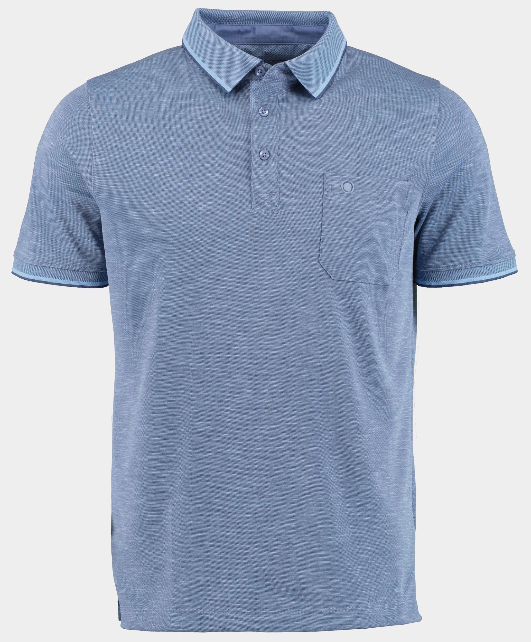 Bos Polo korte mouw Blauw 3-Knopf Polo-Shirt, 1/2 Arm 214008157/628