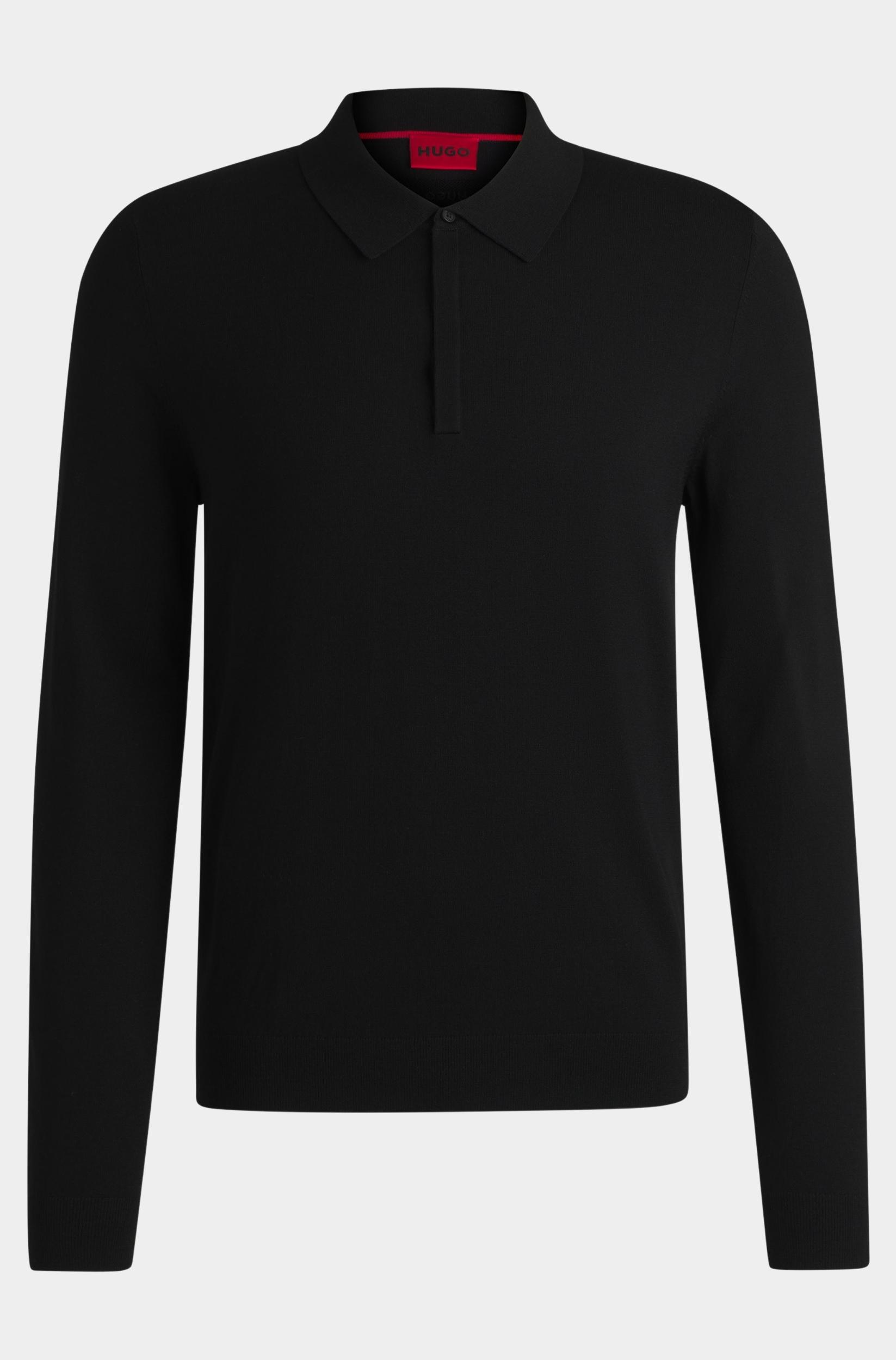 HUGO Red Polo lange mouw Zwart San Pippo-CV 10267573 01 50532050/001