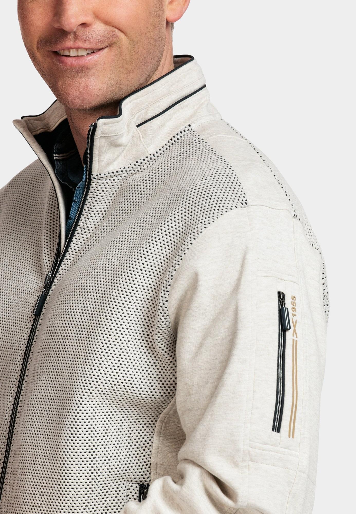 Baileys Vest Beige Sweat Cardigan Zip Front 412239/115