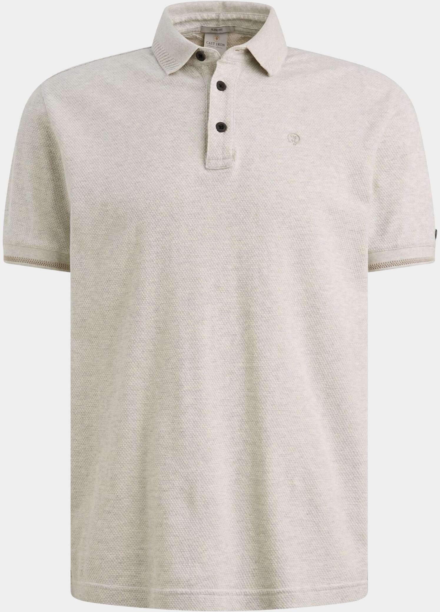 Cast Iron Polo korte mouw Beige Short sleeve polo slim fit po CPSS2606864/911