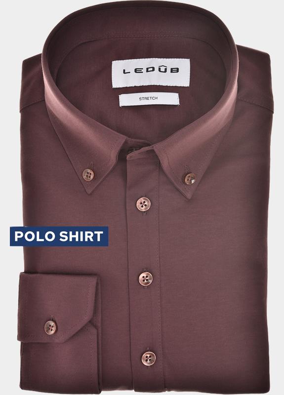 Ledub Polo lange mouw Rood  0702126/480-000-000