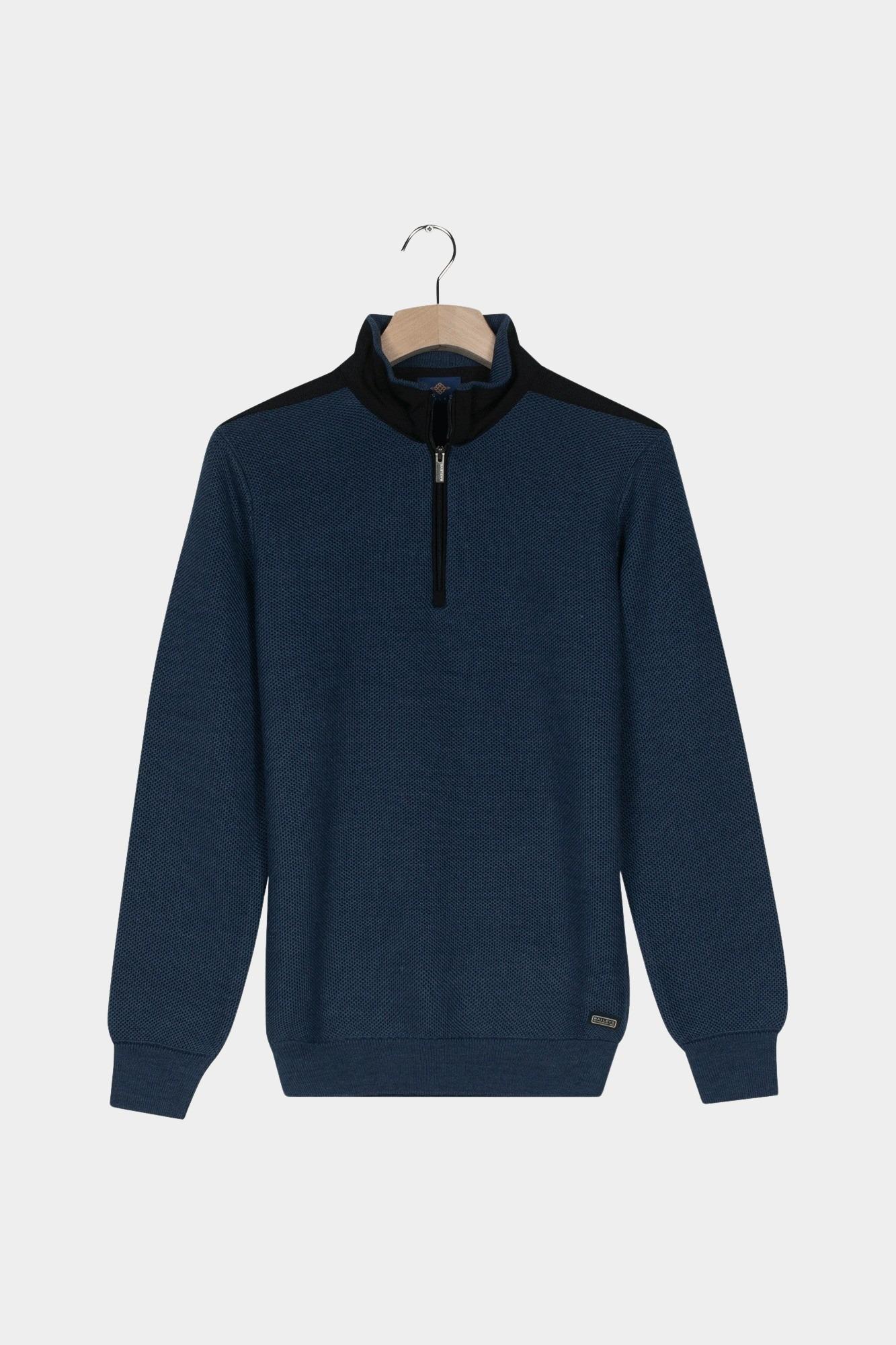 Baileys Half Zip Blauw Pullover 1/2 Zip  Structure 528481/675