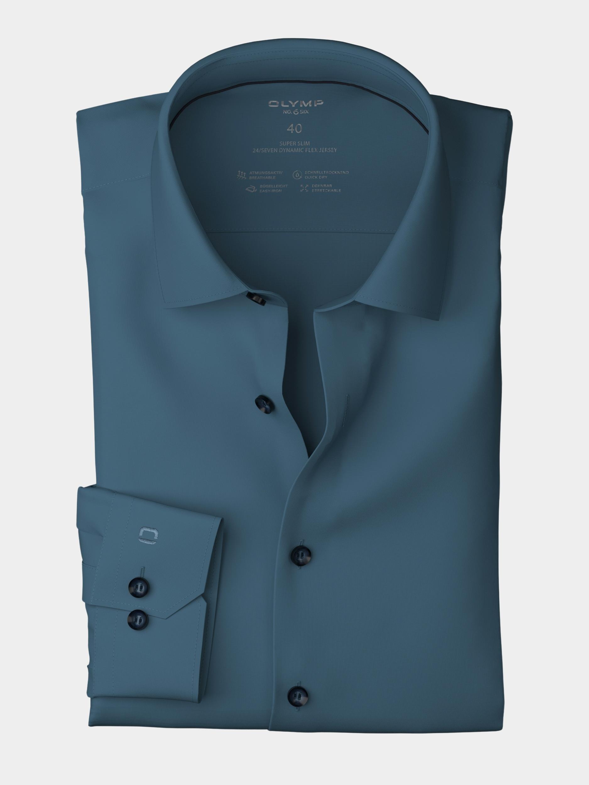Olymp Business hemd lange mouw Blauw No. Six 24/Seven 250379/17