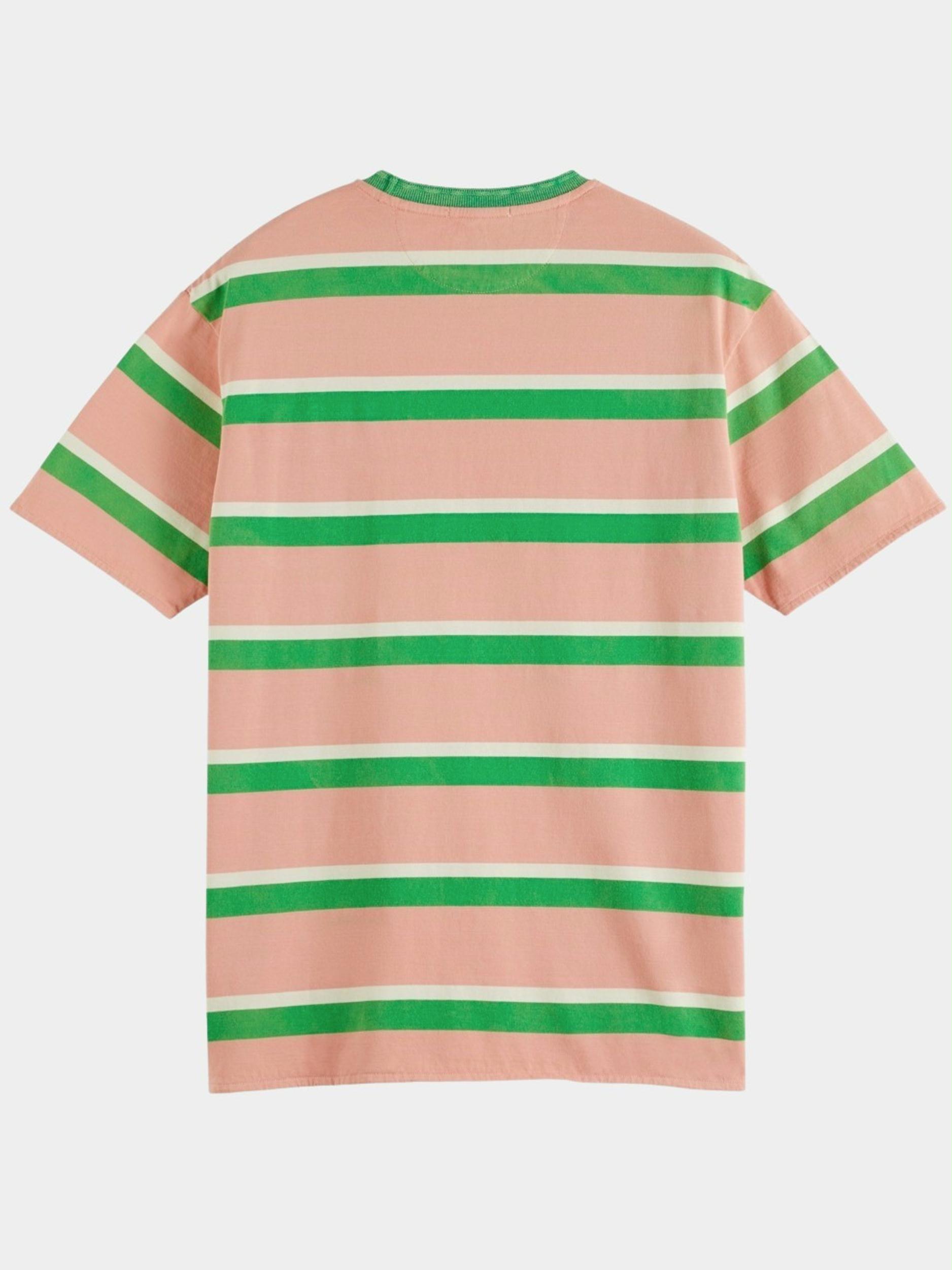 Scotch & Soda T-shirt korte mouw Roze Yarn dye stripe tee 171696/6071