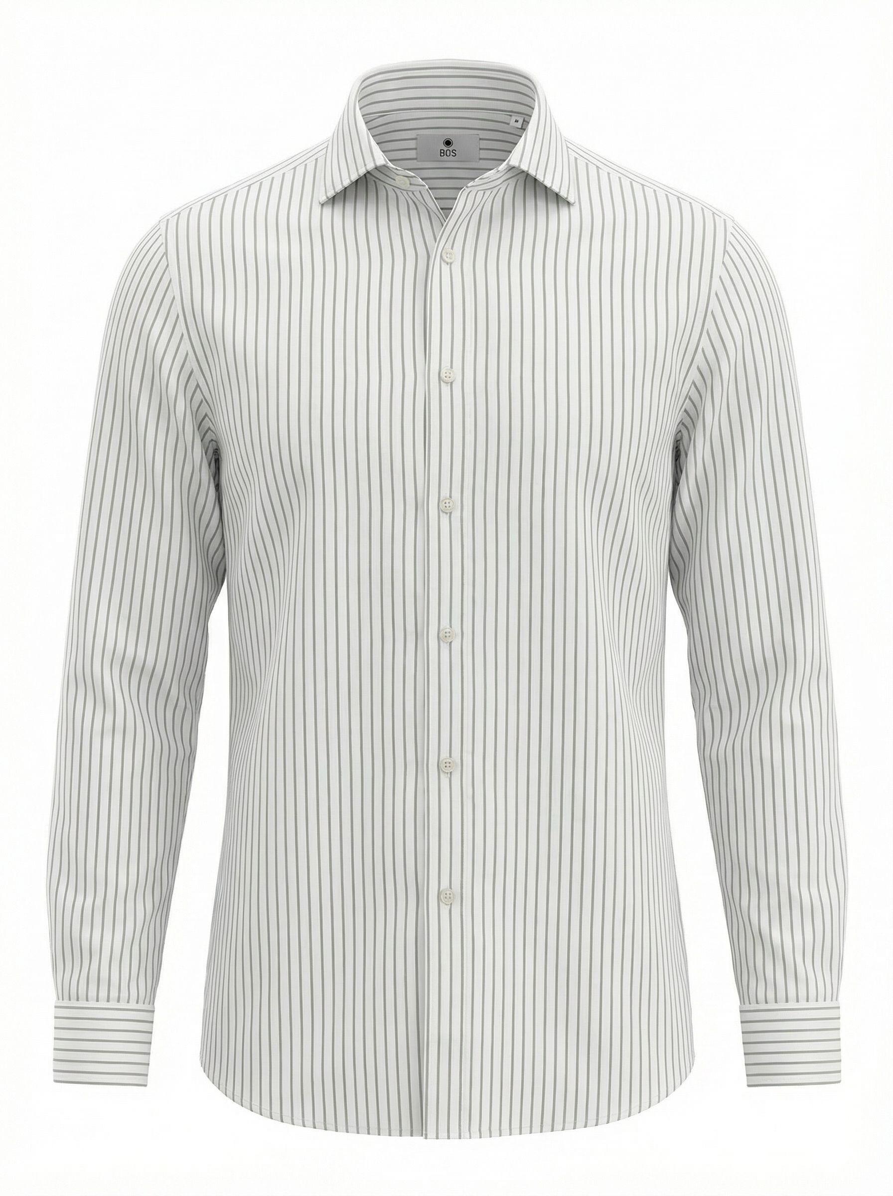 Bos Casual hemd lange mouw Beige Linnen Shirt 5401.426/2D
