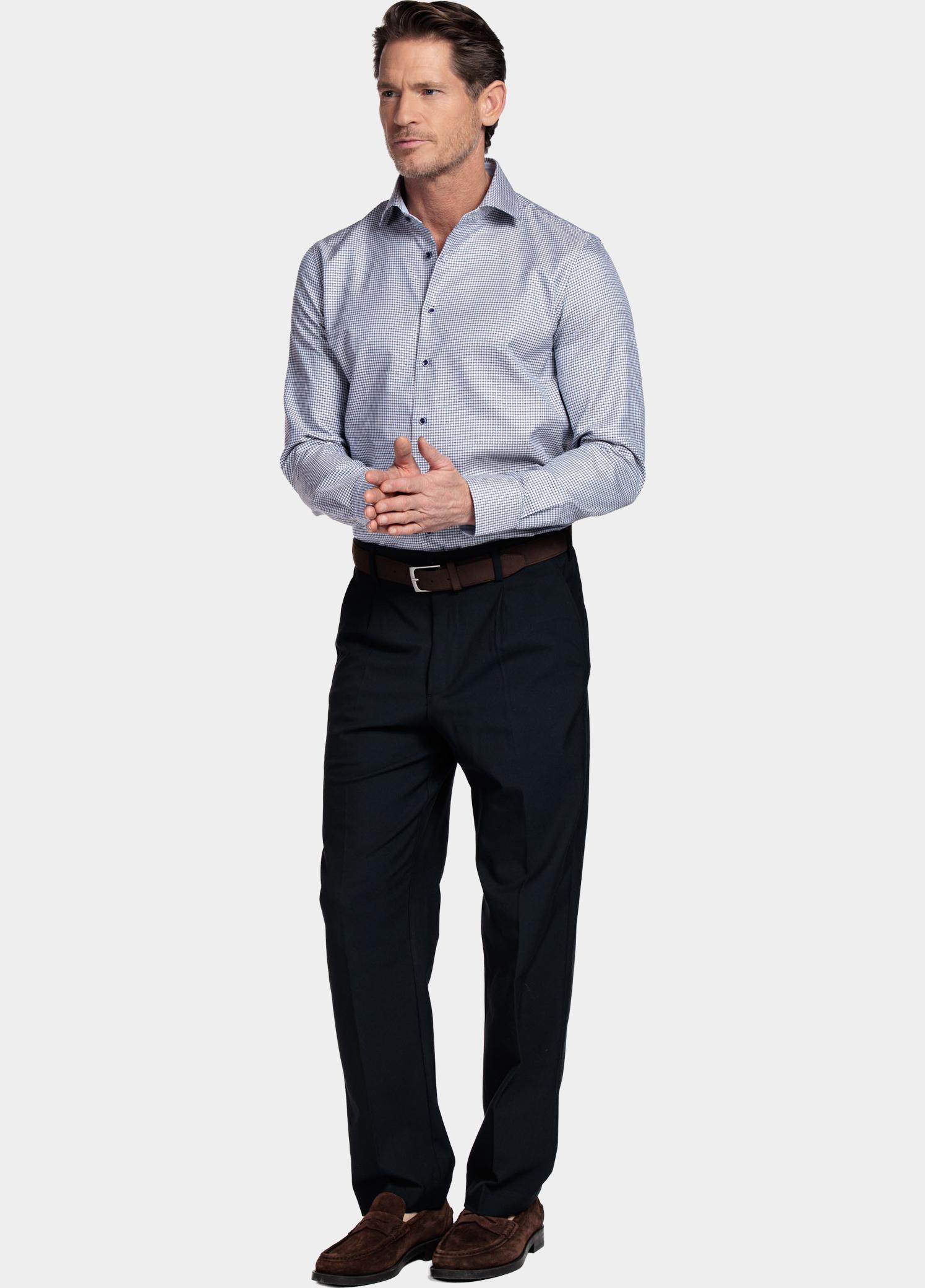 Giordano Overhemd heren Blauw Locarno Long Sleeve Semi Cuta 617840/60