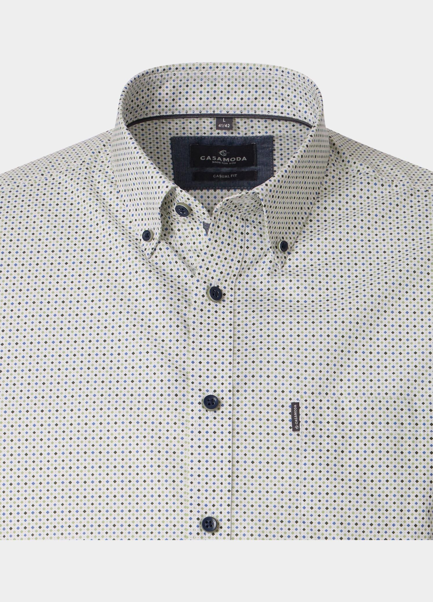 Casamoda Casual hemd korte mouw Groen B.D. Casual Fit 1/2Arm_ 126131301/300