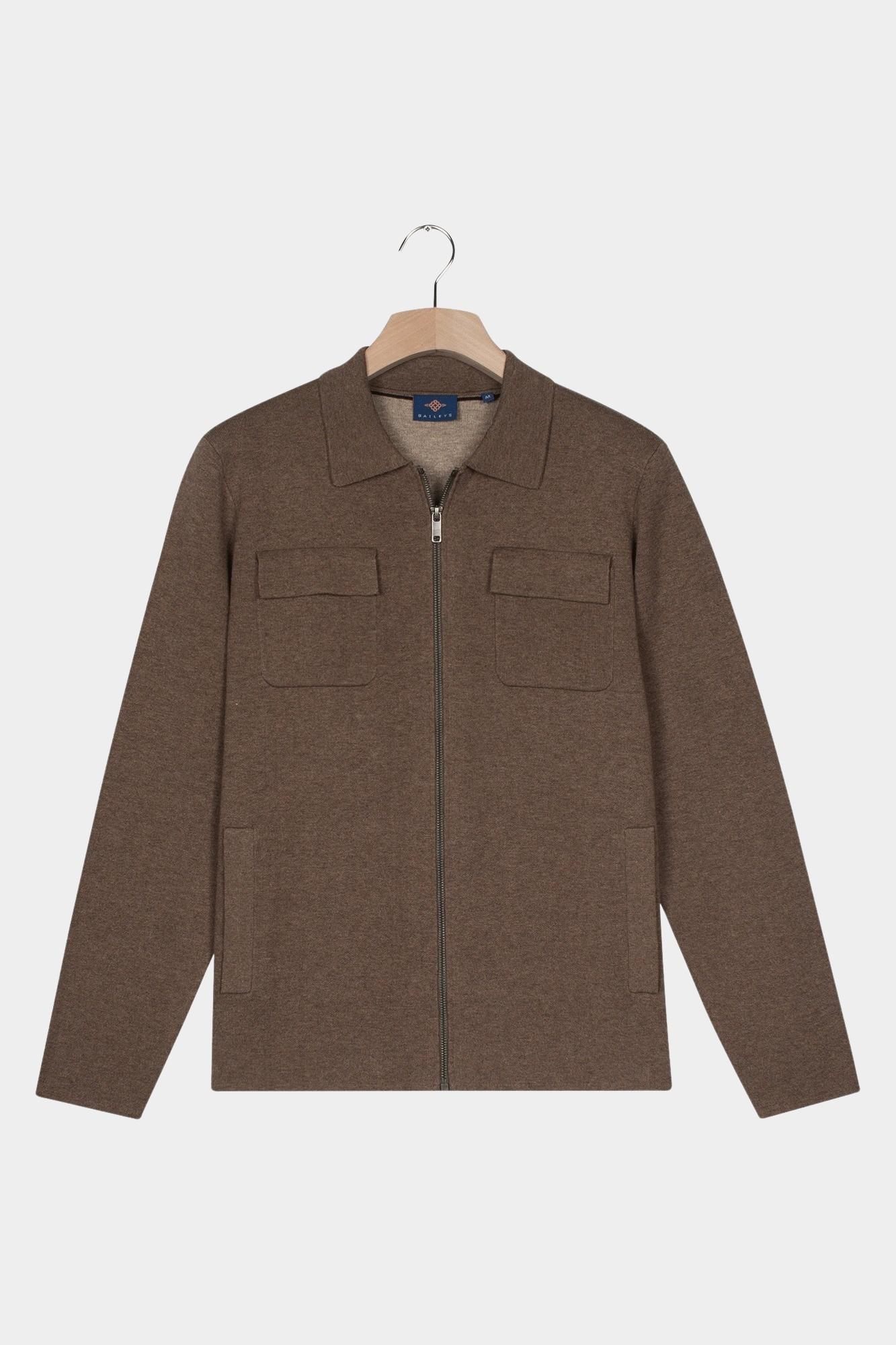 Baileys Vest Bruin Cardigan Zip - Polo Collar 522084/875