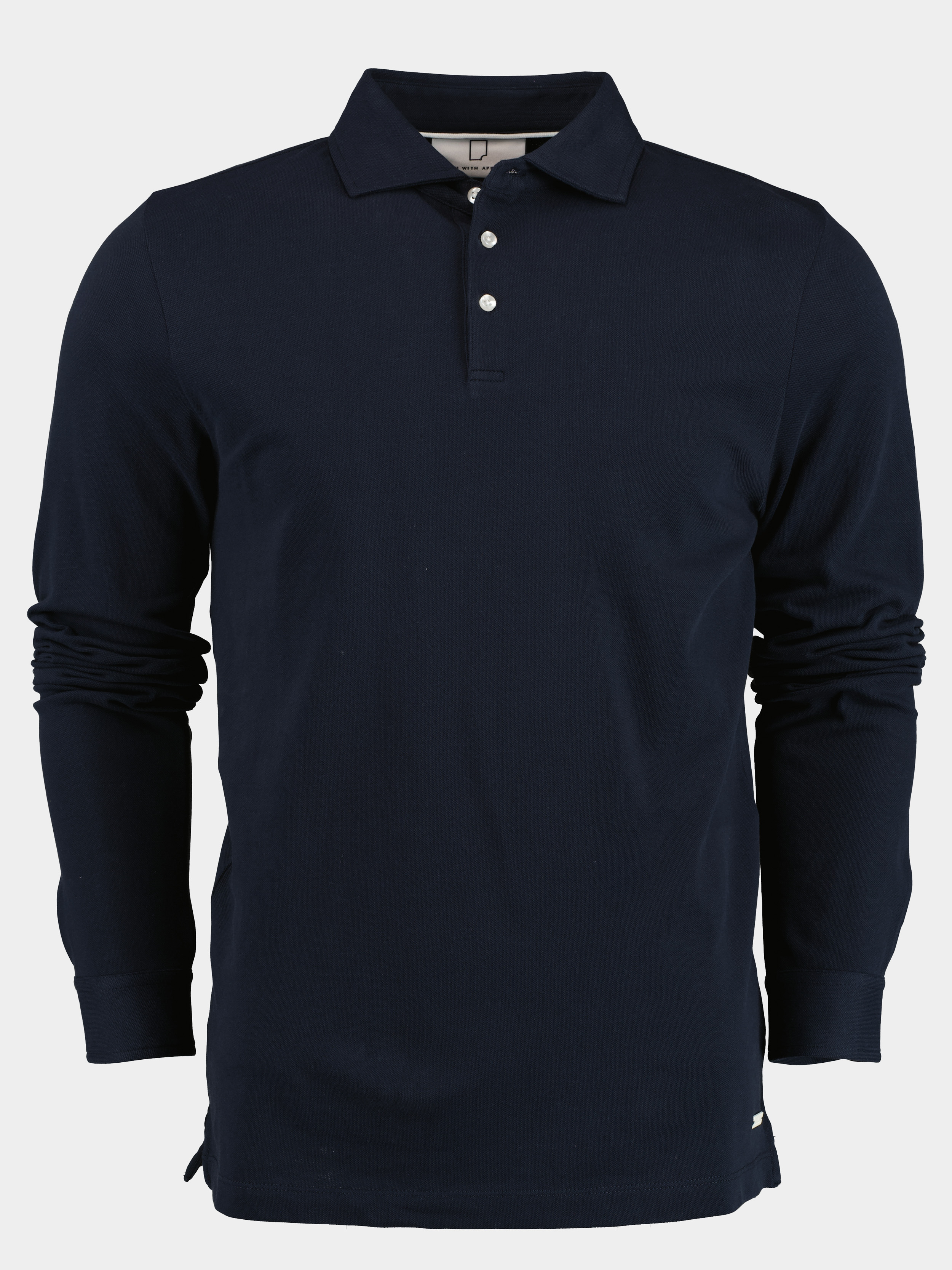 Born With Appetite Polo lange mouw Blauw Erno Polo Fine Pique Longslee 23108ER23/290 navy