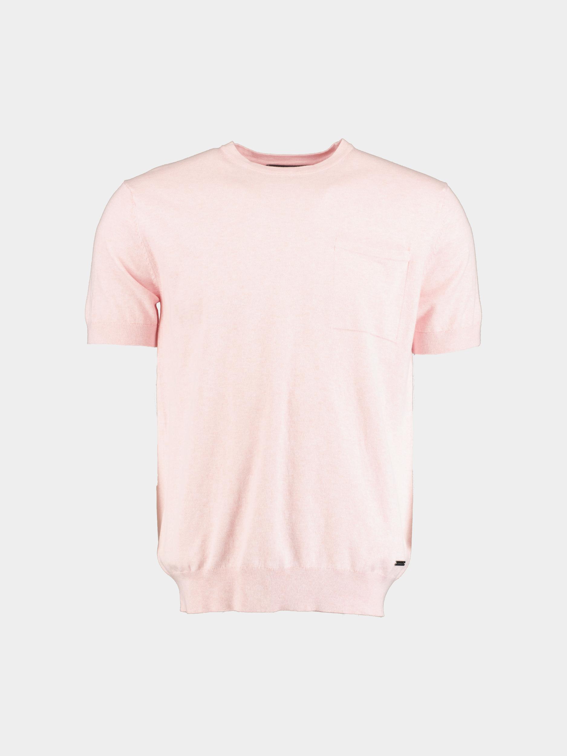 Scotland Blue T-shirt korte mouw Roze Yvan Knitted T-shirt Melange 25108YV58SB/738 candy