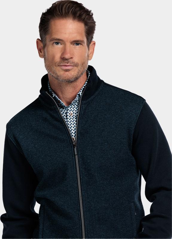 Baileys Vest Blauw Sweat Cardigan Zip  2-tone Ja 522250/60