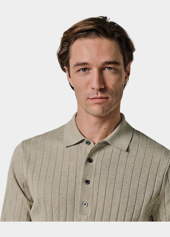 Profuomo Polo lange mouw Beige  PPXJ10021/C